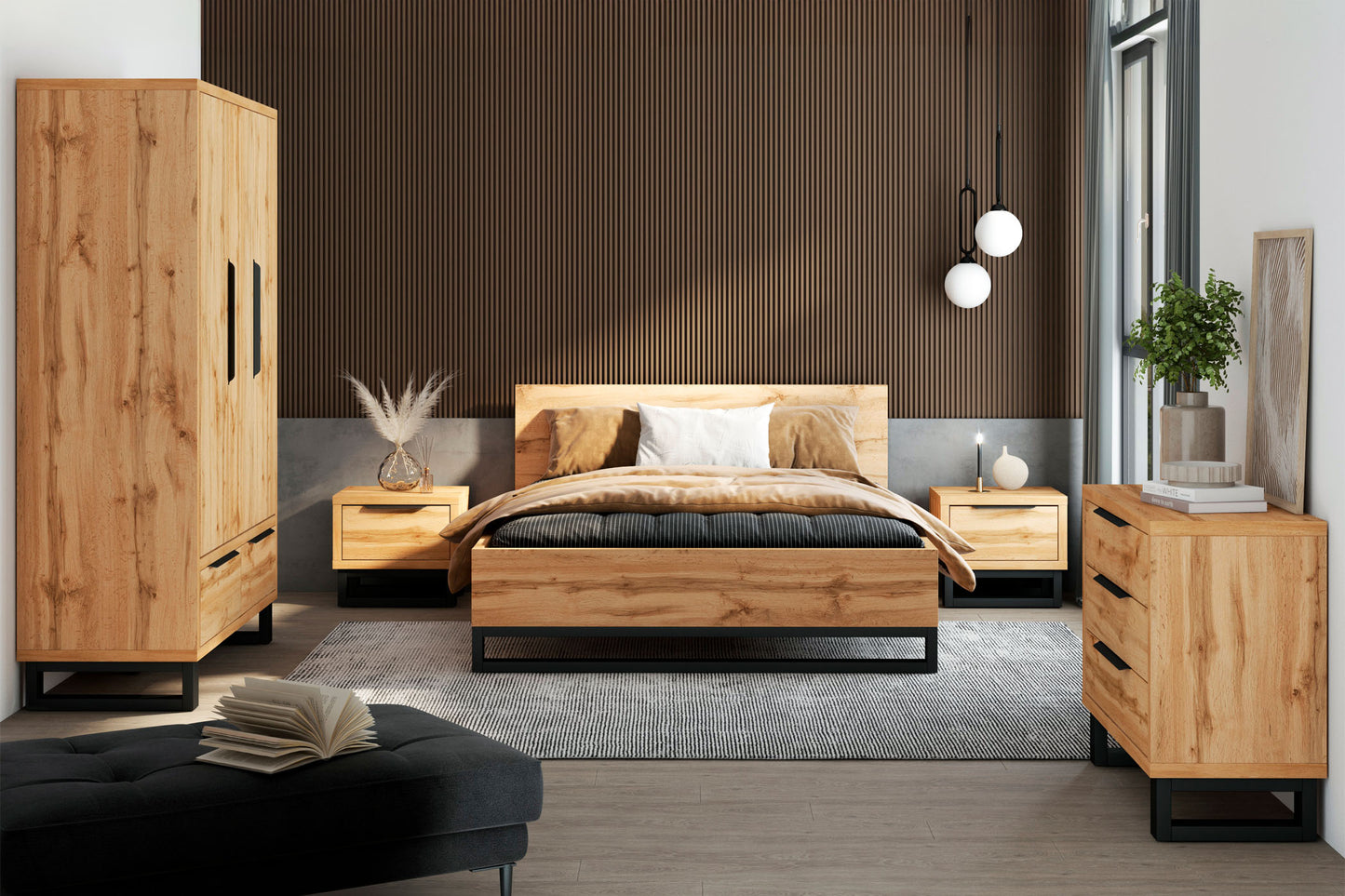 Kumode Hallis 99/83/45 cm Votan ozols - N1 Home