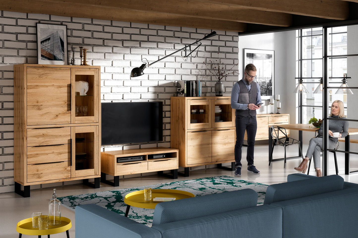 Kumode Hallis 144/83/45 cm Votan ozols - N1 Home