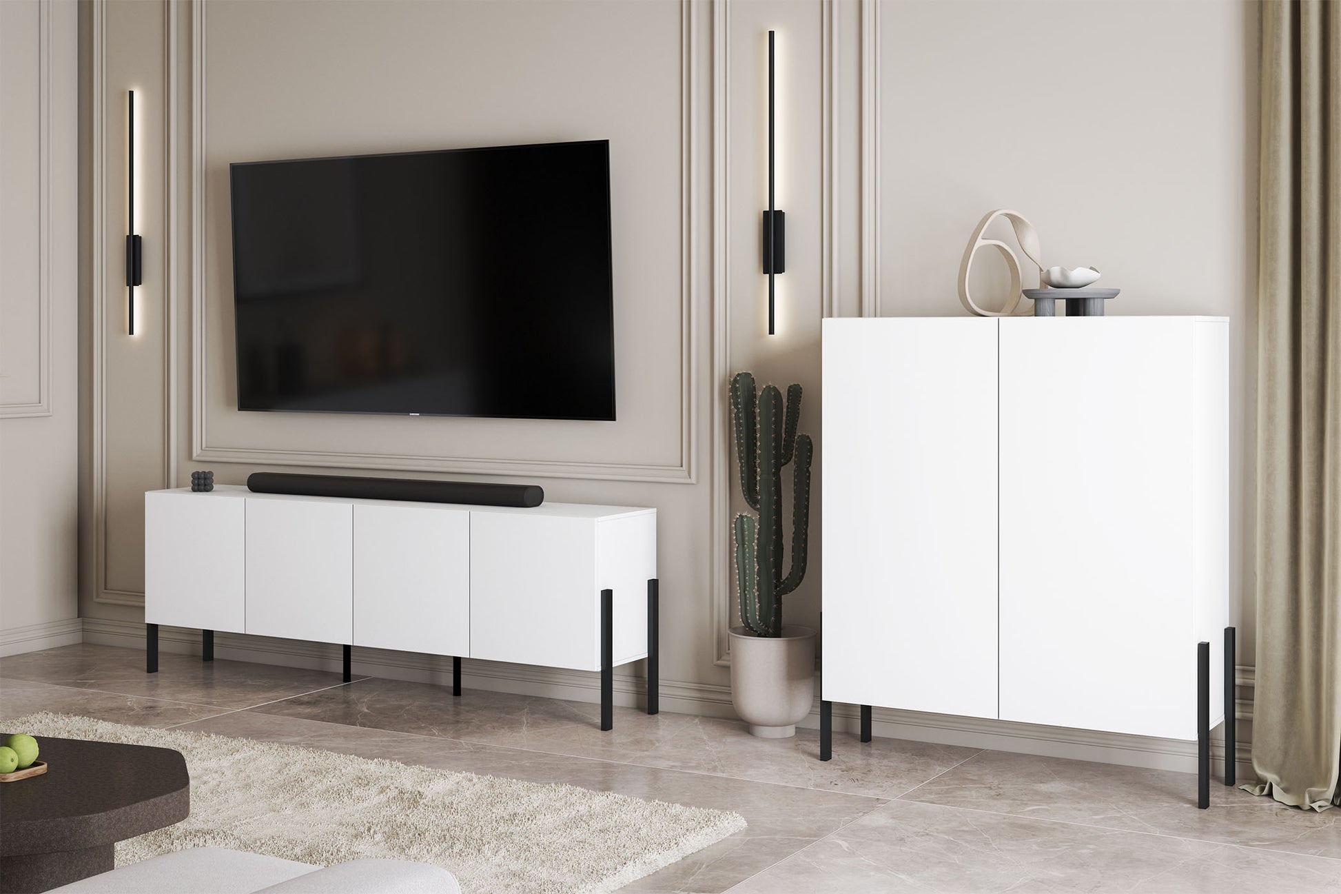 Kumode Jukka 154/90/40 cm balts - N1 Home