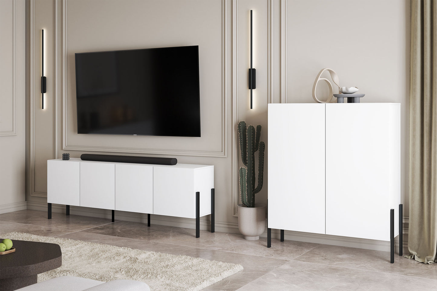 Kumode Jukka 184/90/40 cm balts - N1 Home