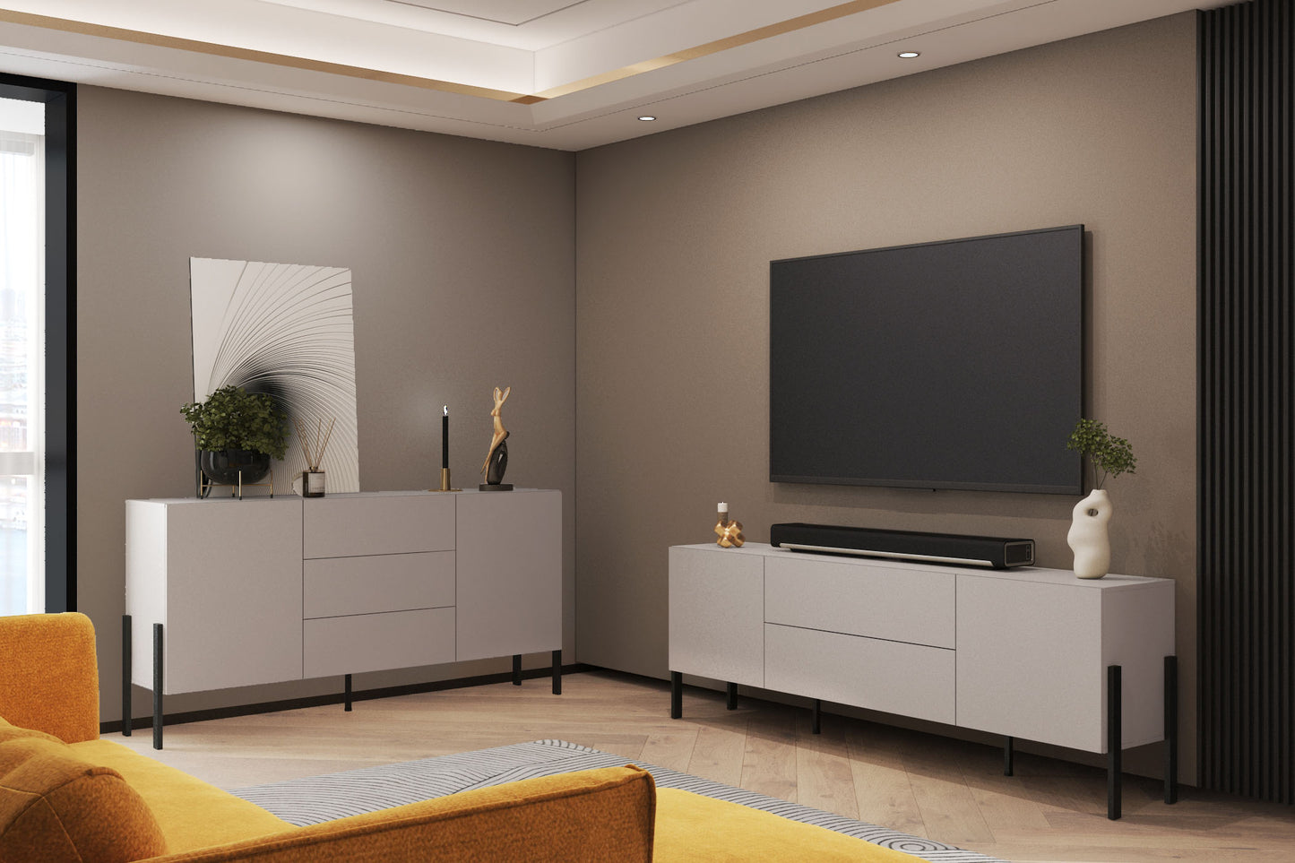 Kumode Jukka 94/150/50 cm kašmirs - N1 Home