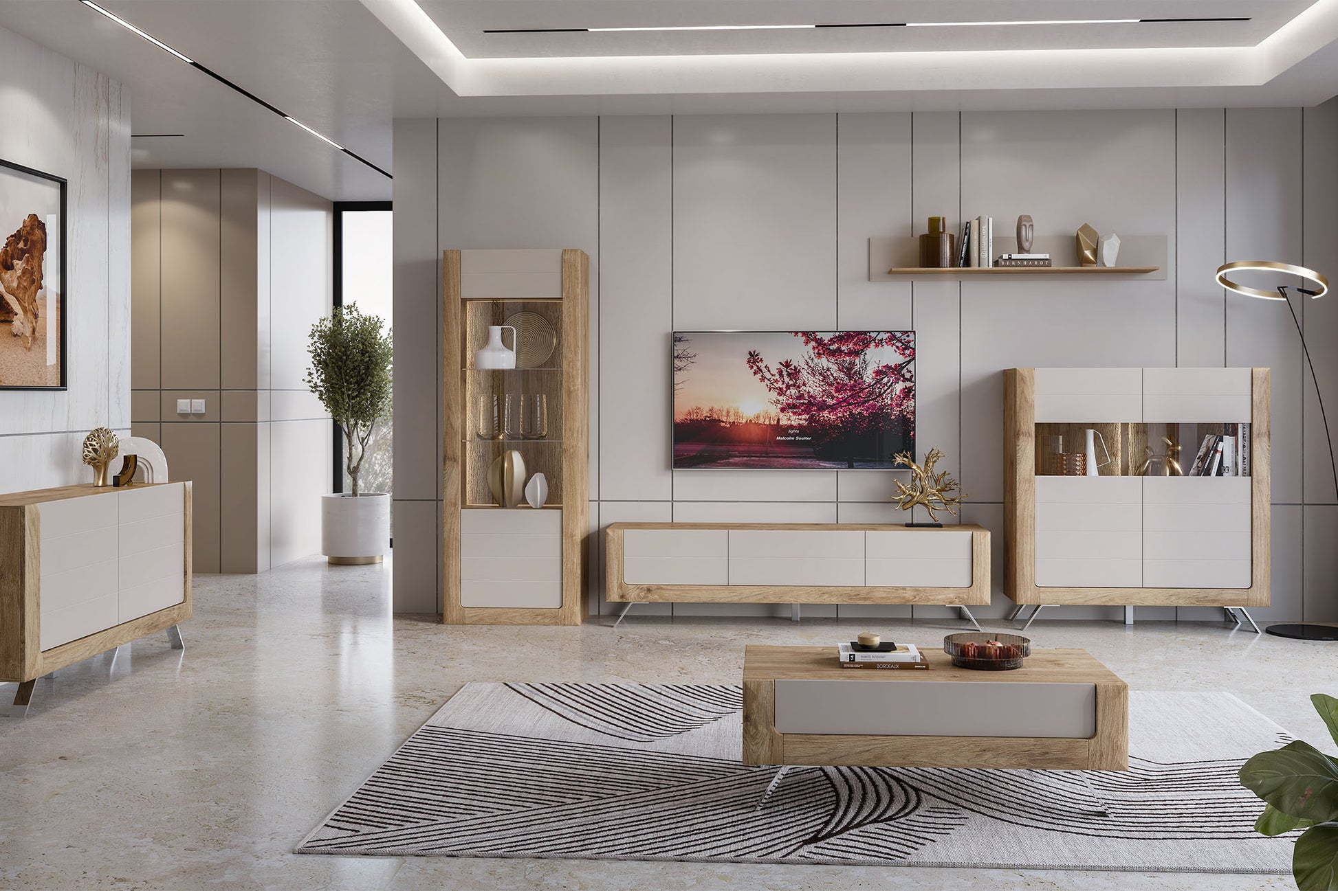 Kumode Kavasari 199/44/81 cm Hamilton ozols/kašmirs - N1 Home