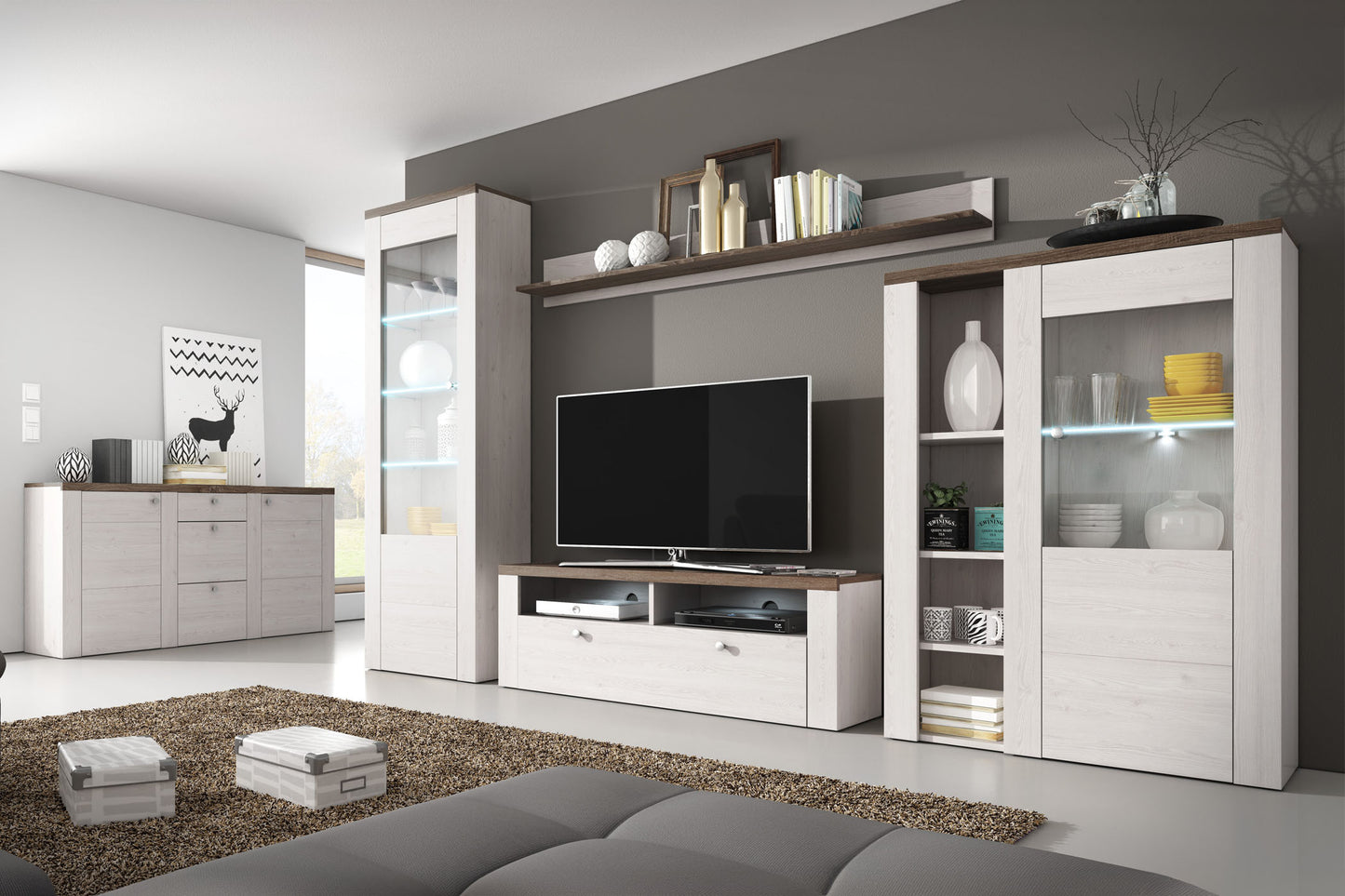 TV skapis Laroš 140/37/49 cm sonoma trifele/Sibiu lapegle