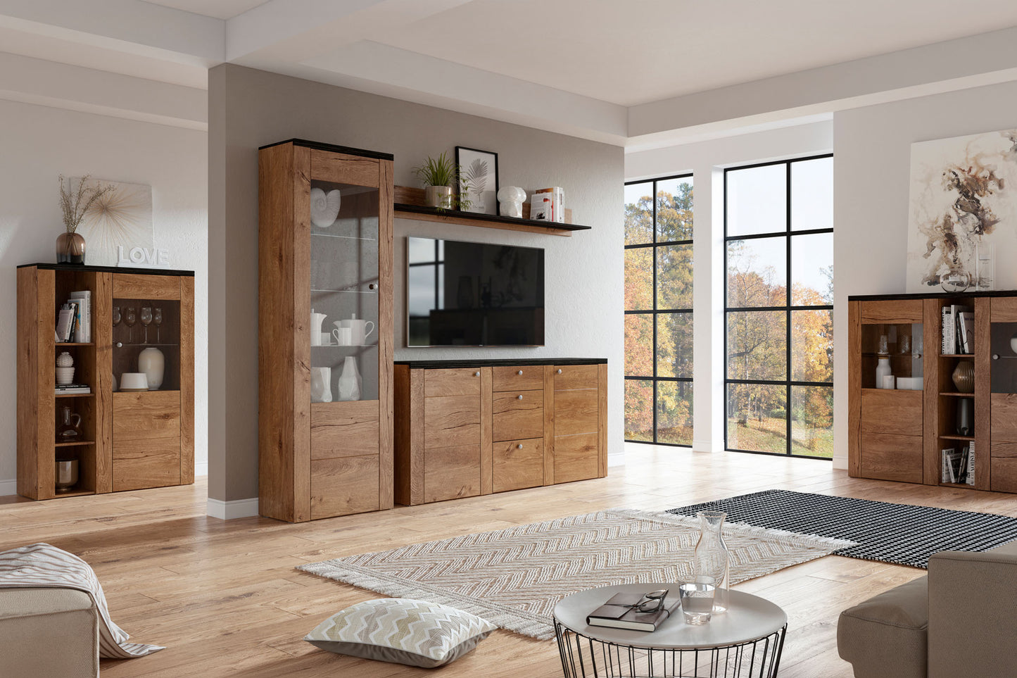 Kumode Laroš 176/85/37 cm Lefkas ozols/pieskārienkoks - N1 Home