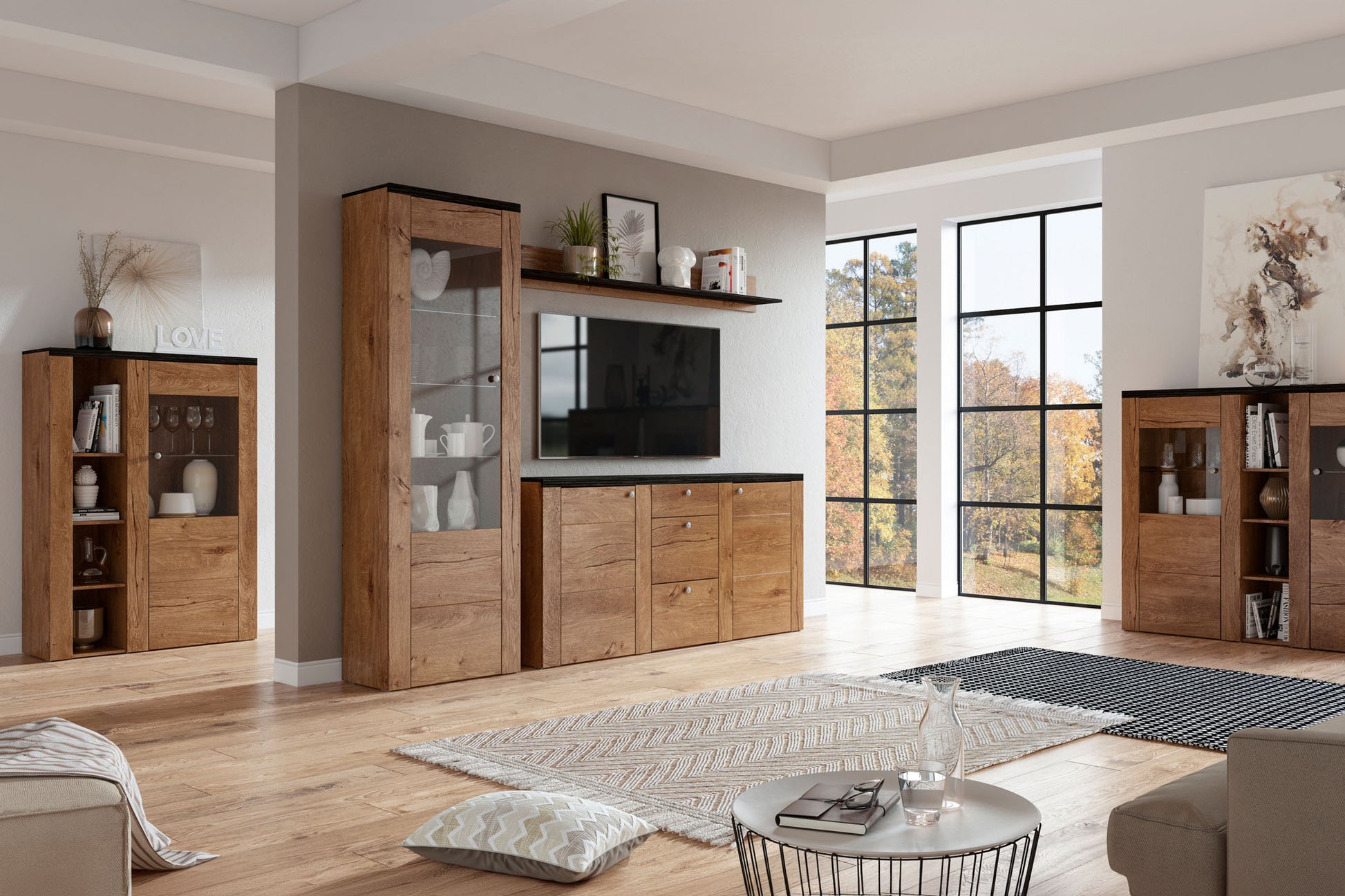 Kumode Laroš 176/85/37 cm Lefkas ozols/pieskārienkoks - N1 Home