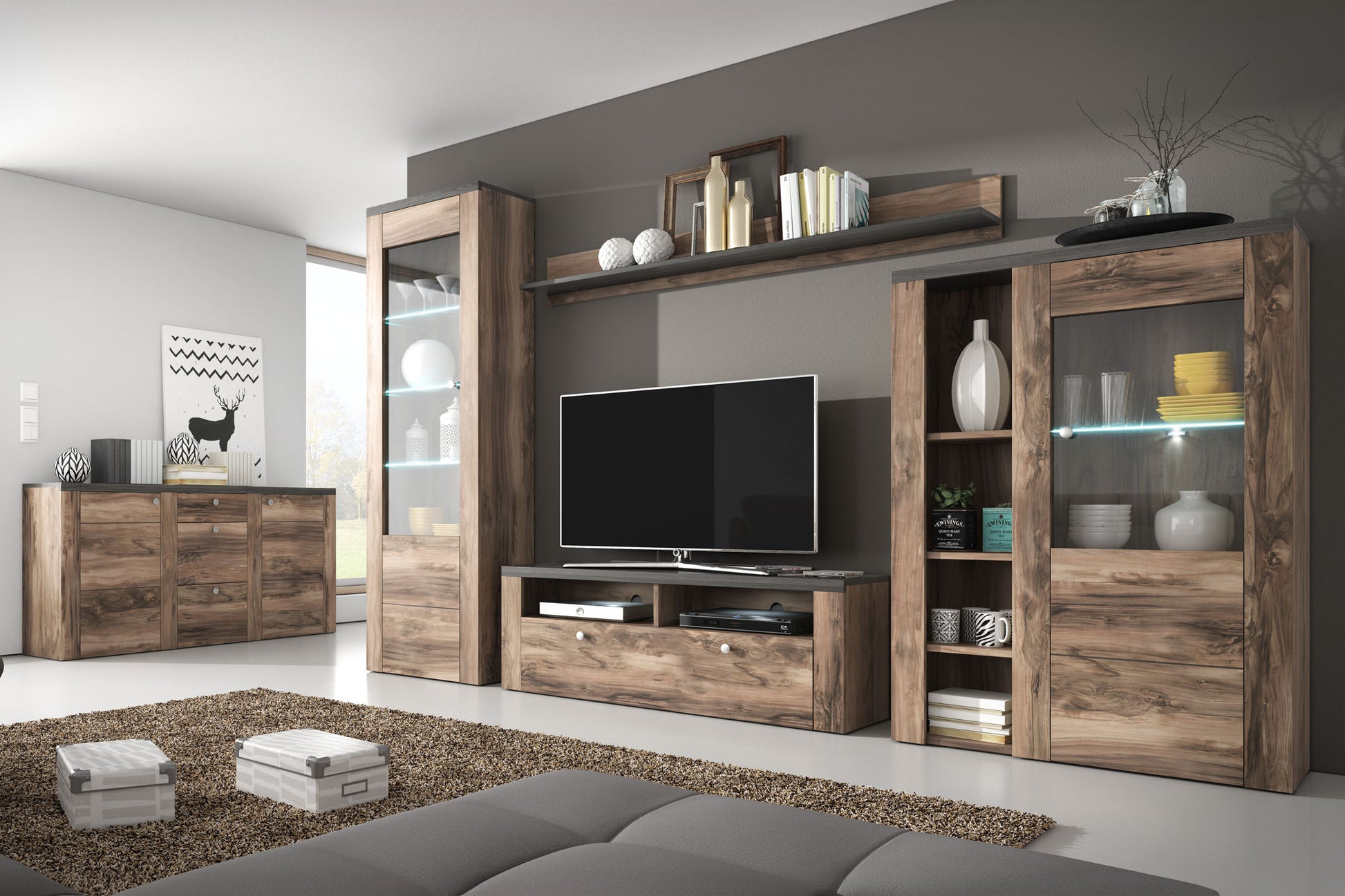 Kumode Laroš 176/85/37 cm touchwood/satīna nusbaum - N1 Home