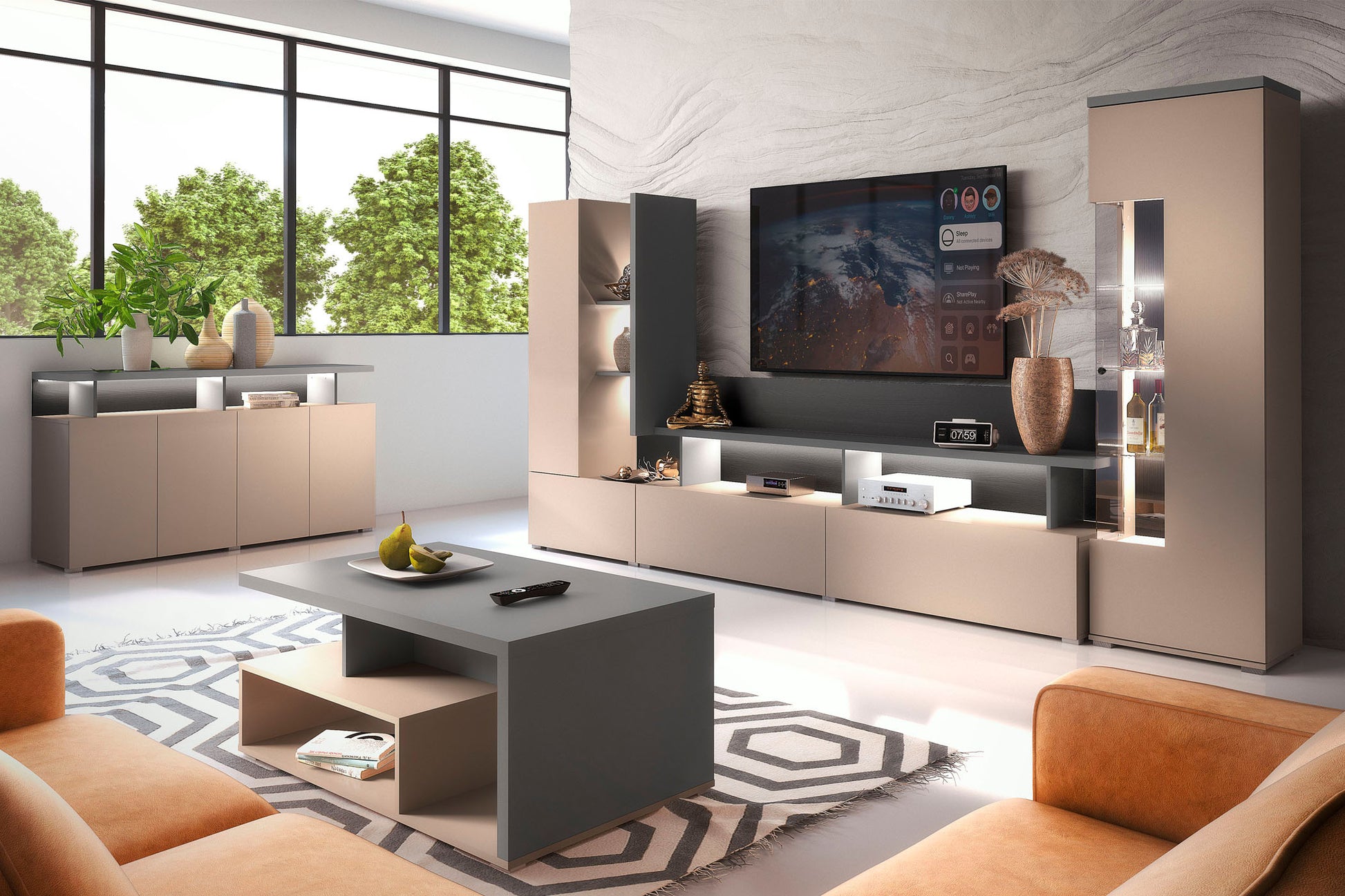 Kafijas galds Serigi 100/45/60 cm congo/antracīts - N1 Home