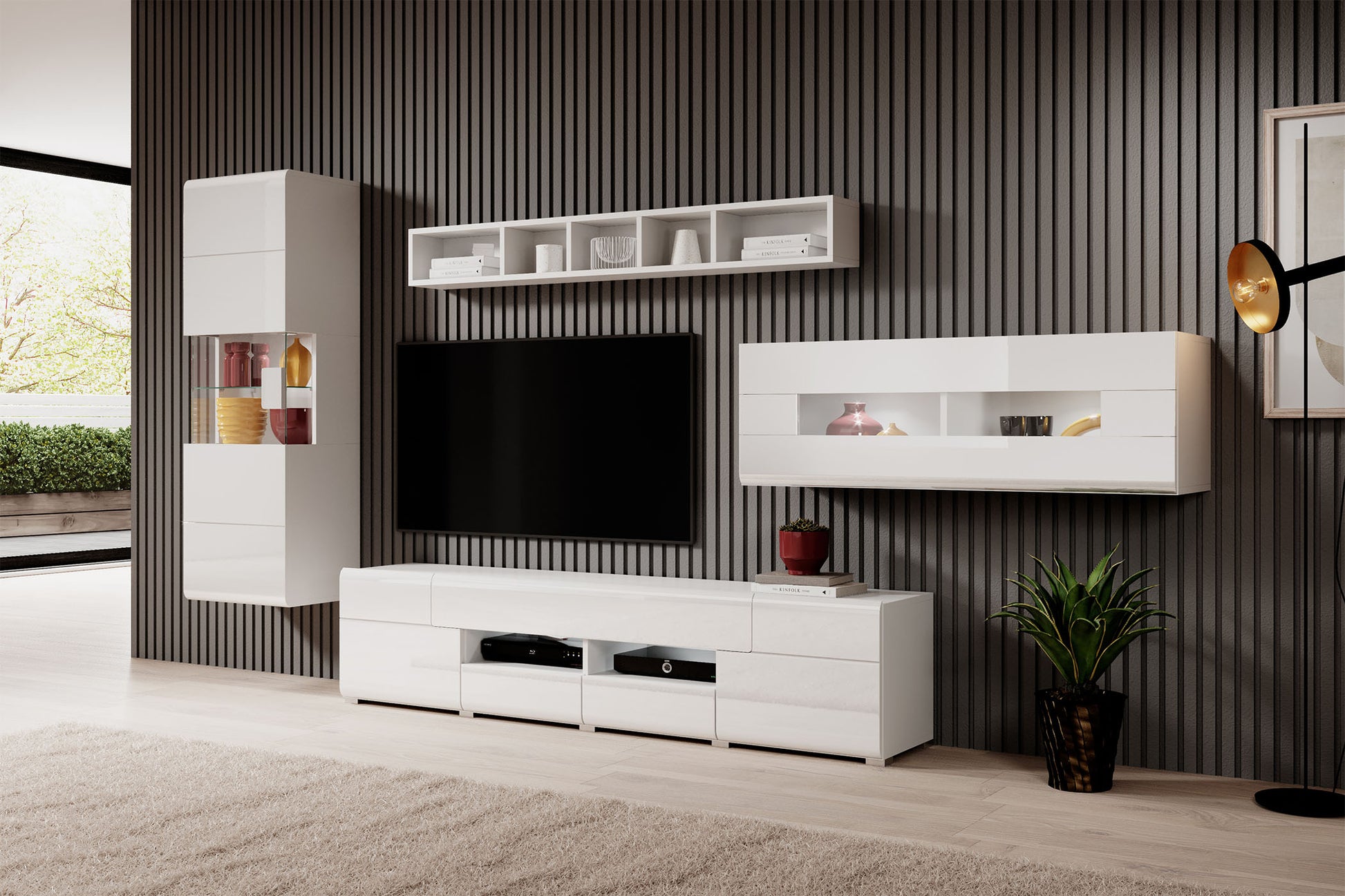 Skapis Tola 60/39/204 cm balts - N1 Home