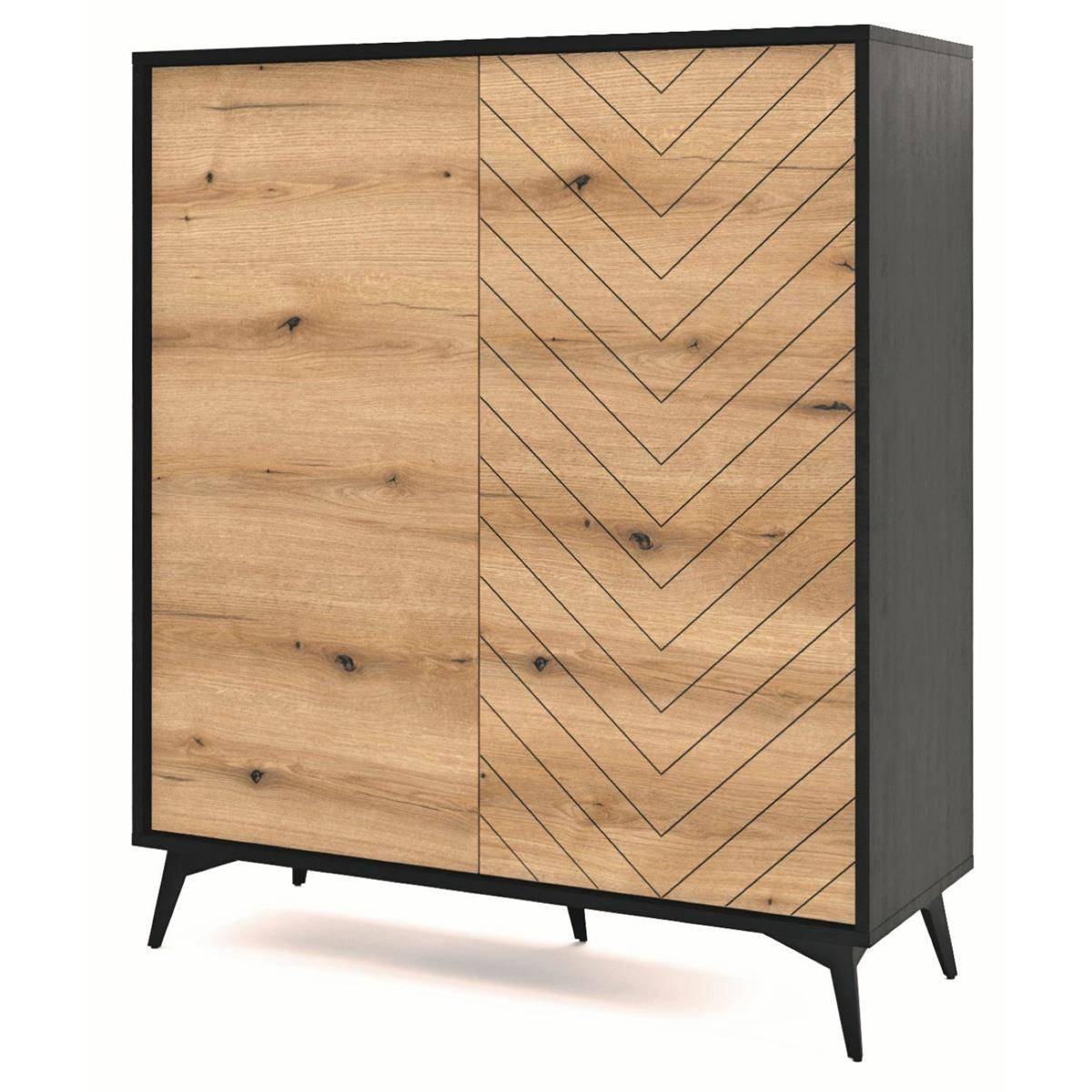 DIAMOND lielā kumode Oak Evoke 104x119x39 cm