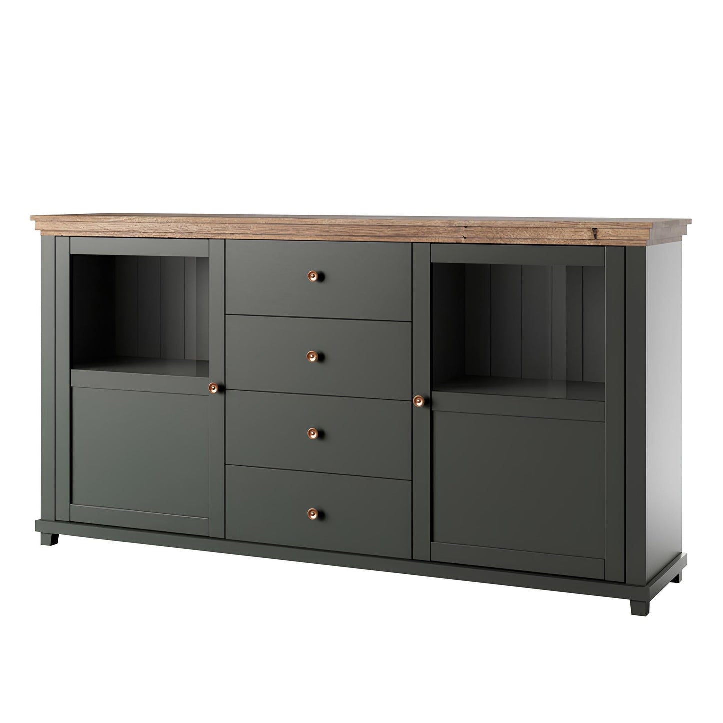 Kumode Evtar 181/42/93 cm zaļs/Lefkas ozols - N1 Home