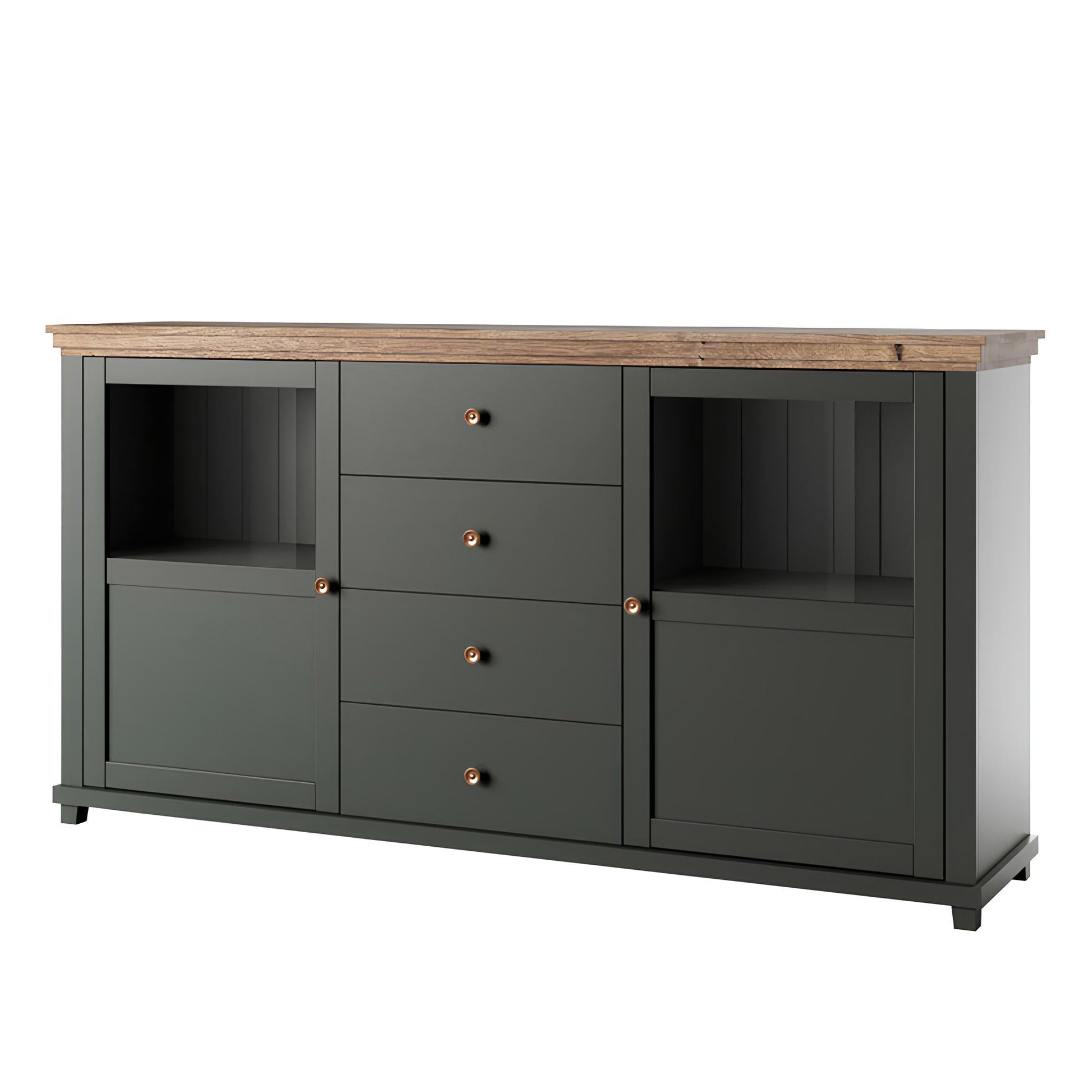 Kumode Evtar 181/42/93 cm zaļs/Lefkas ozols - N1 Home