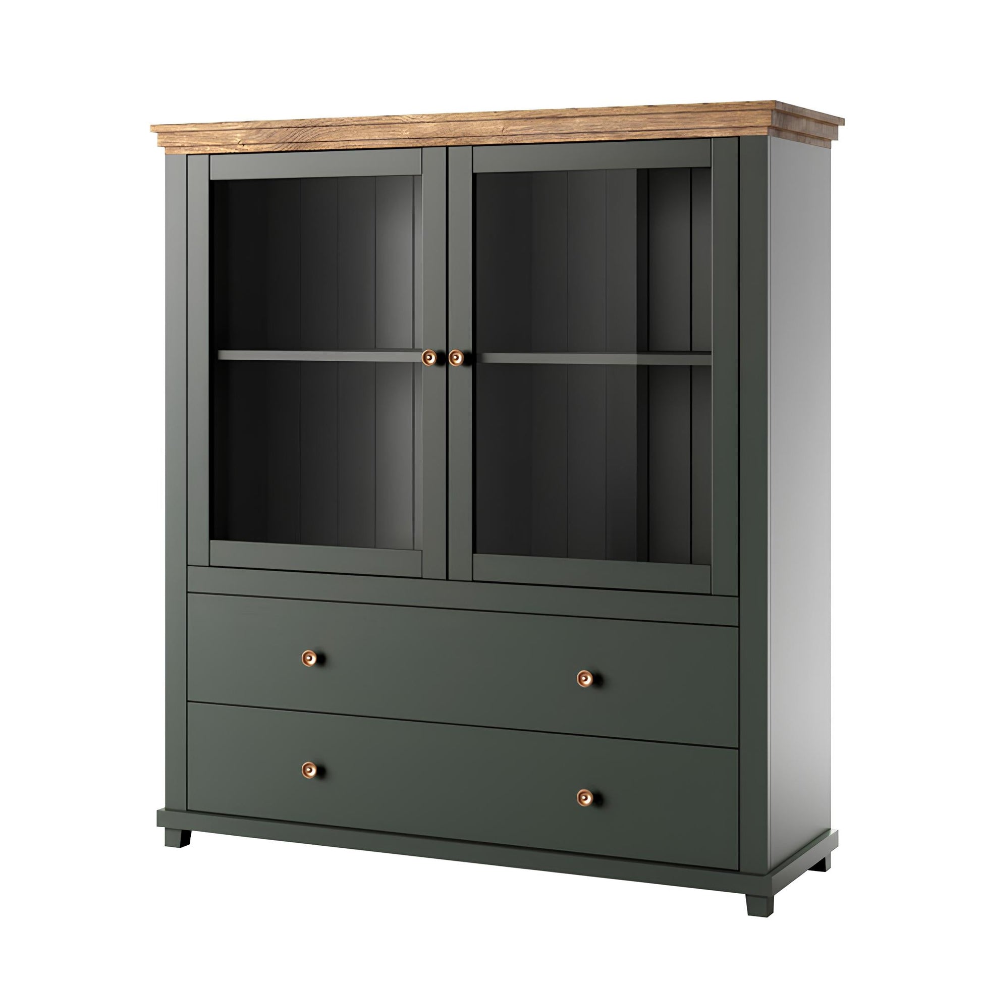 Kumode Evtar 126/138/42 cm zaļs/Lefkas ozols - N1 Home