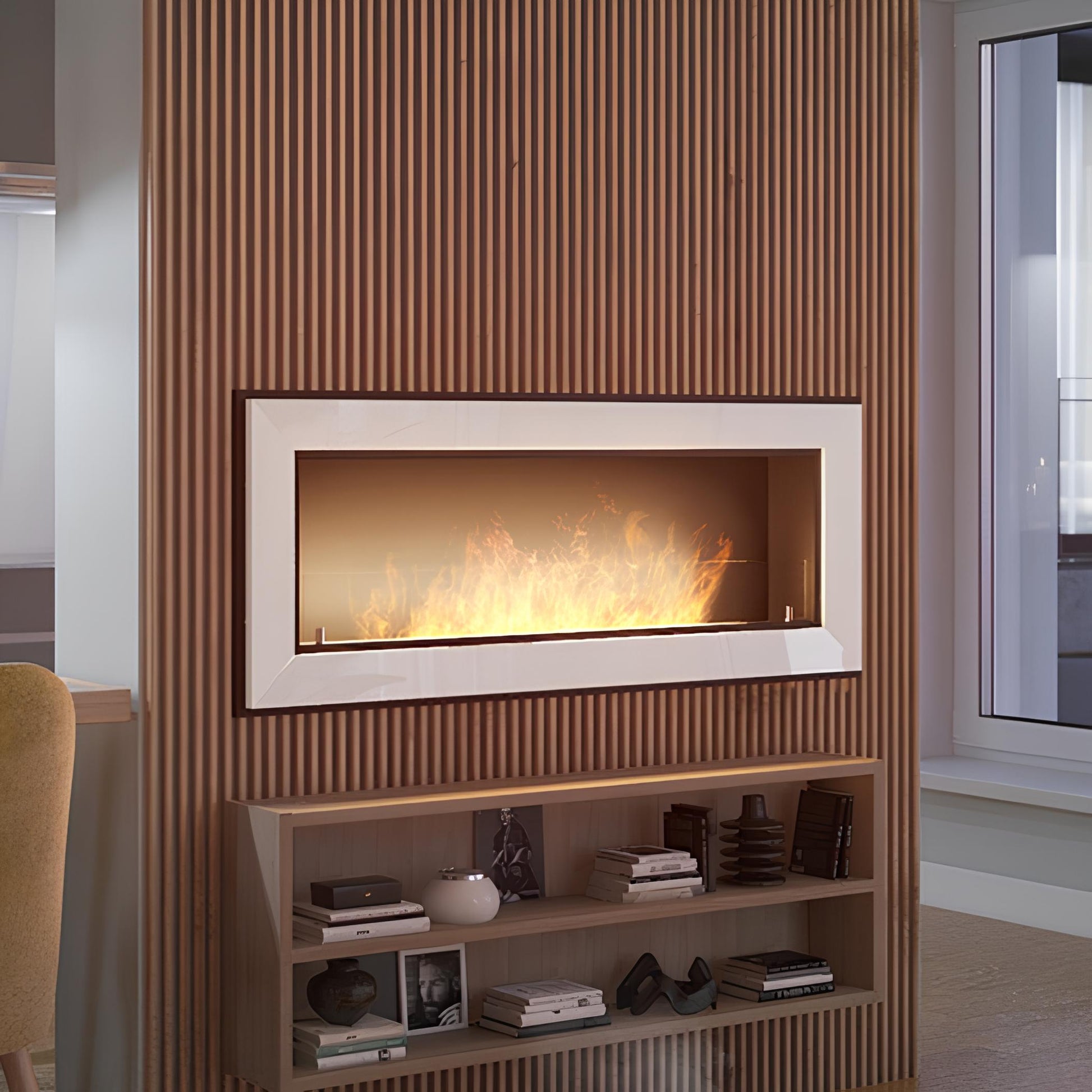 Biokamīns Frams 1200 120/49/20 cm balts - N1 Home