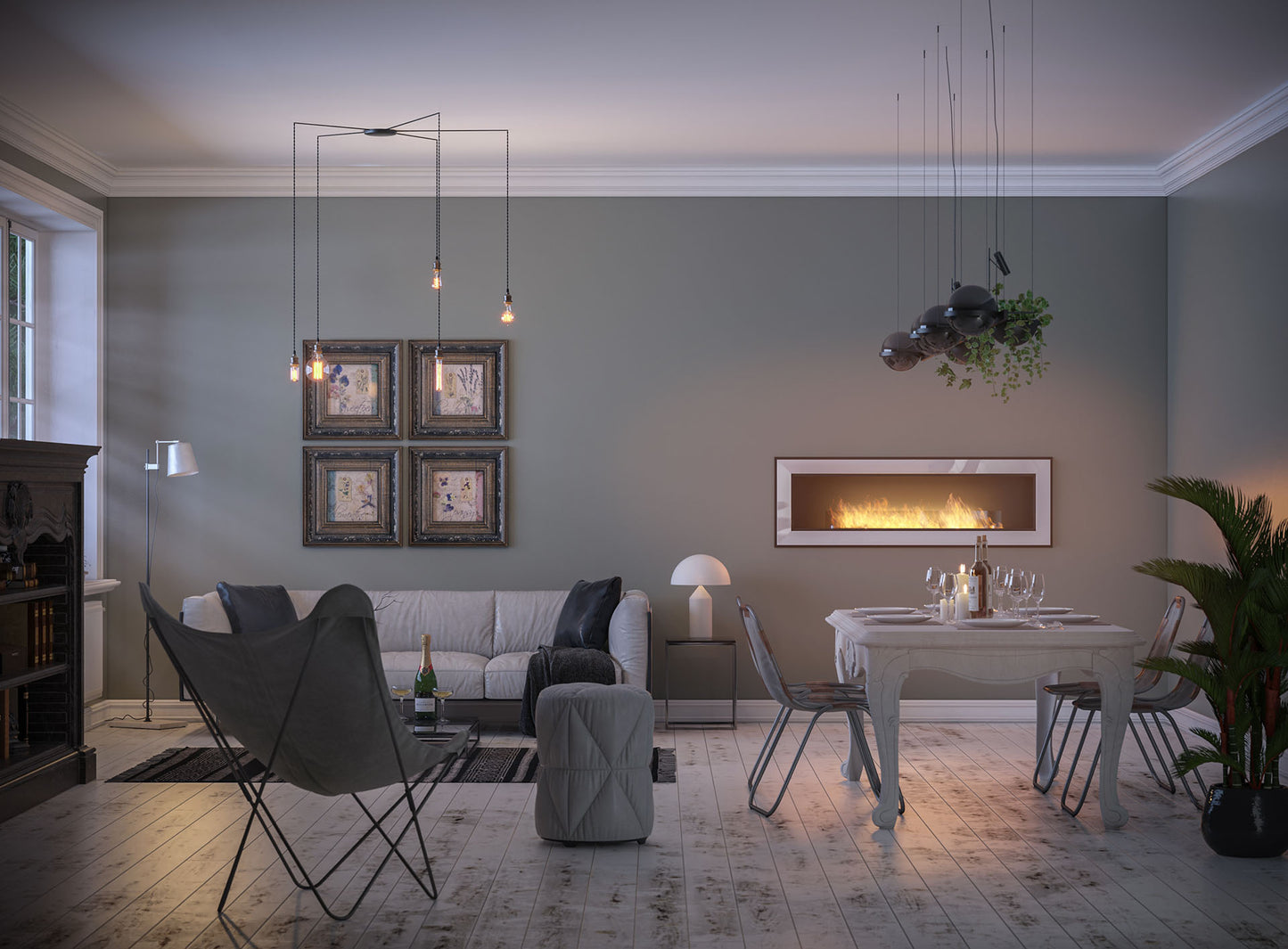 Biokamīns Frams 1500 150/49/20 cm inox - N1 Home