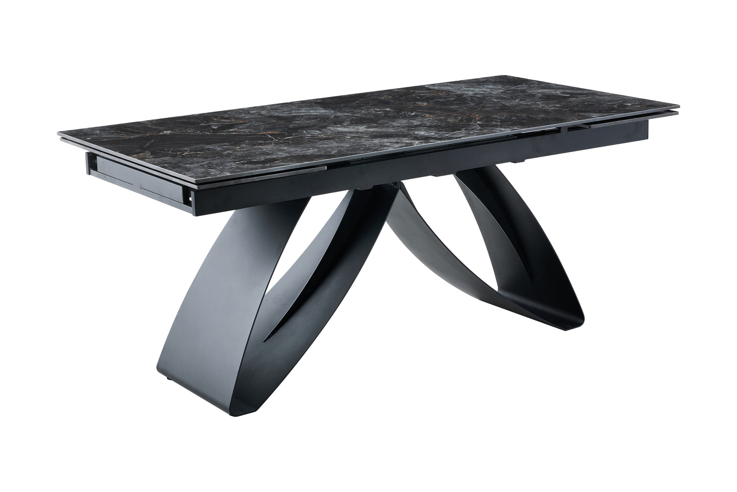 Galds Dora 180-260/90/76 cm melns. Ekskluzīvi!