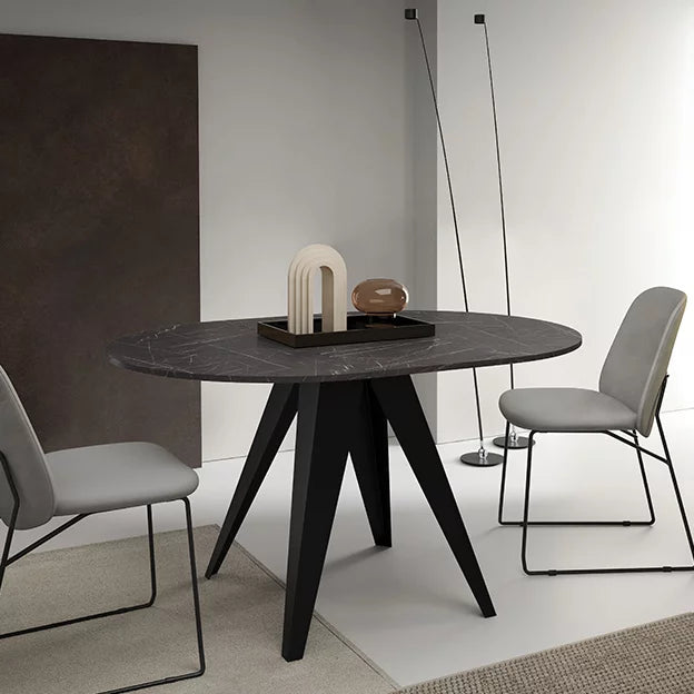 Galds Gera 90/76; 100/76 cm Black Pietra Grigia