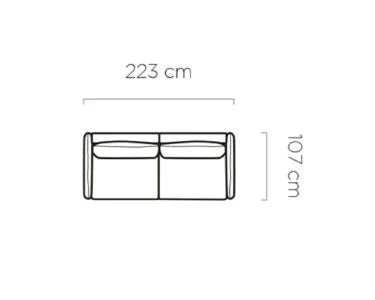 Dīvāns Glos 223/107/47 cm gaiši pelēks - N1 Home