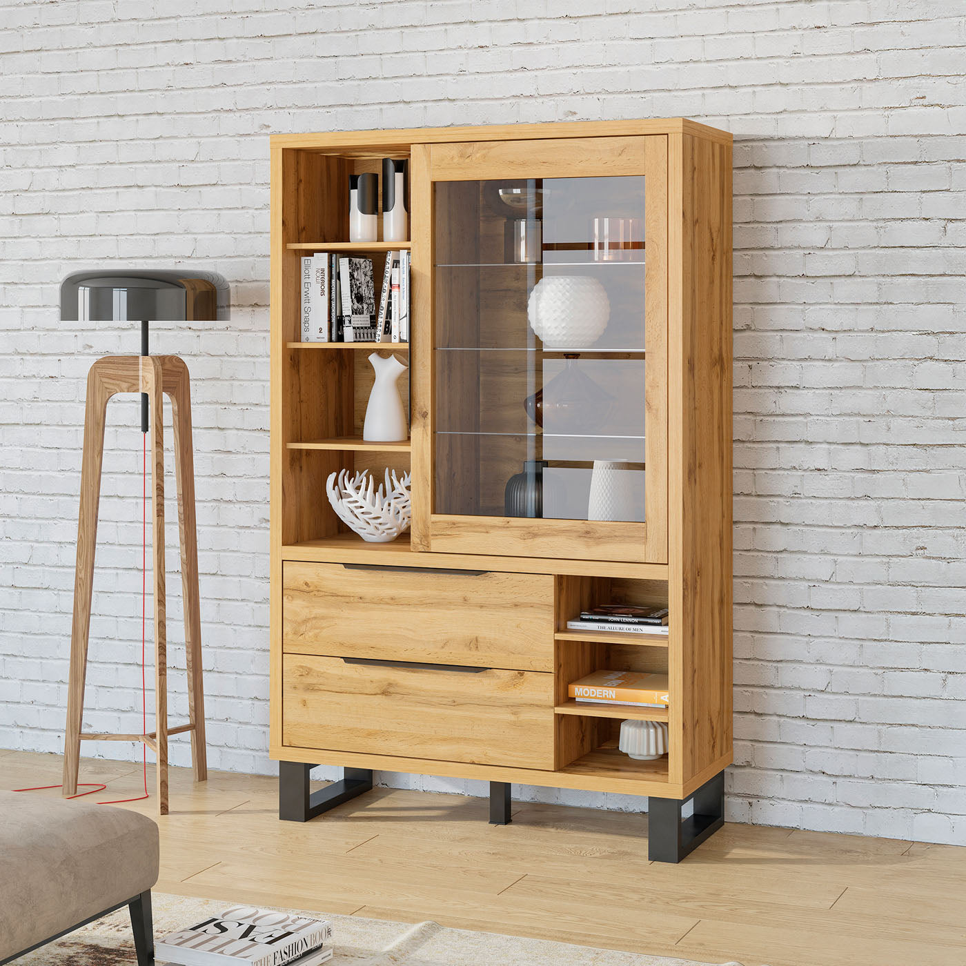 Skapis Hallis 120/190/45 cm Votan ozols - N1 Home