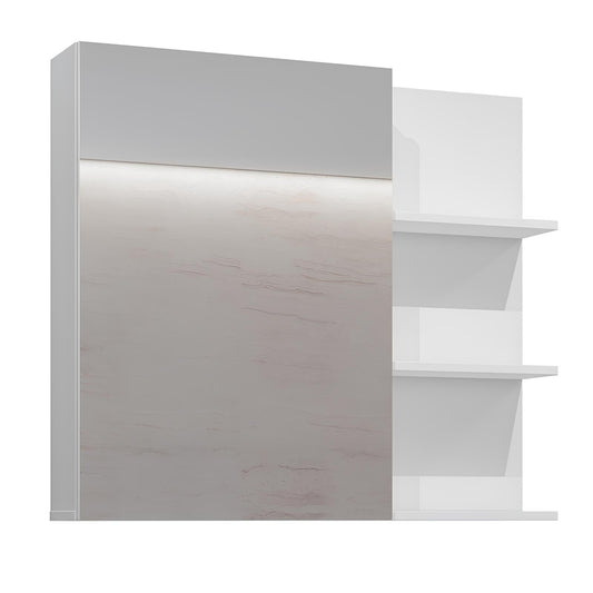 Skapis Iriva 35/30/172 cm balts/melns - N1 Home