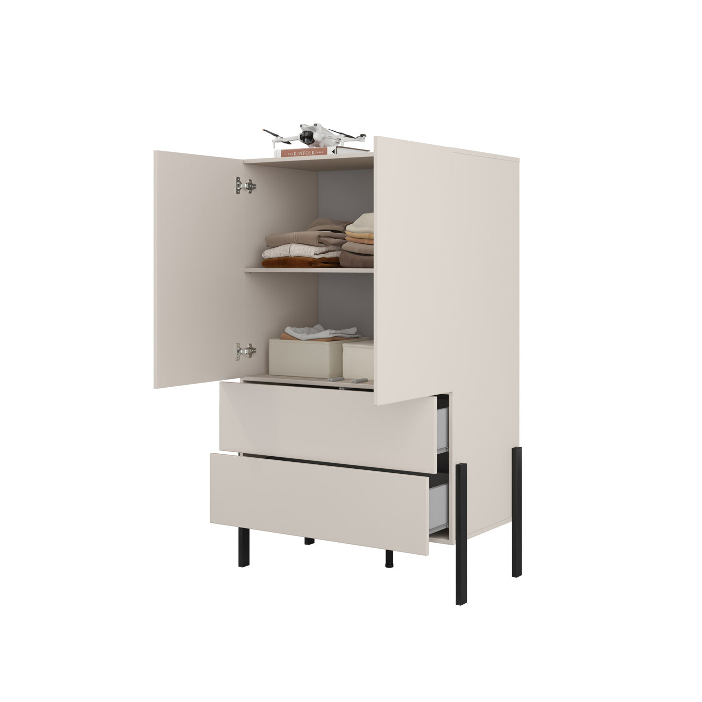 Kumode Jukka 94/150/50 cm kašmirs - N1 Home