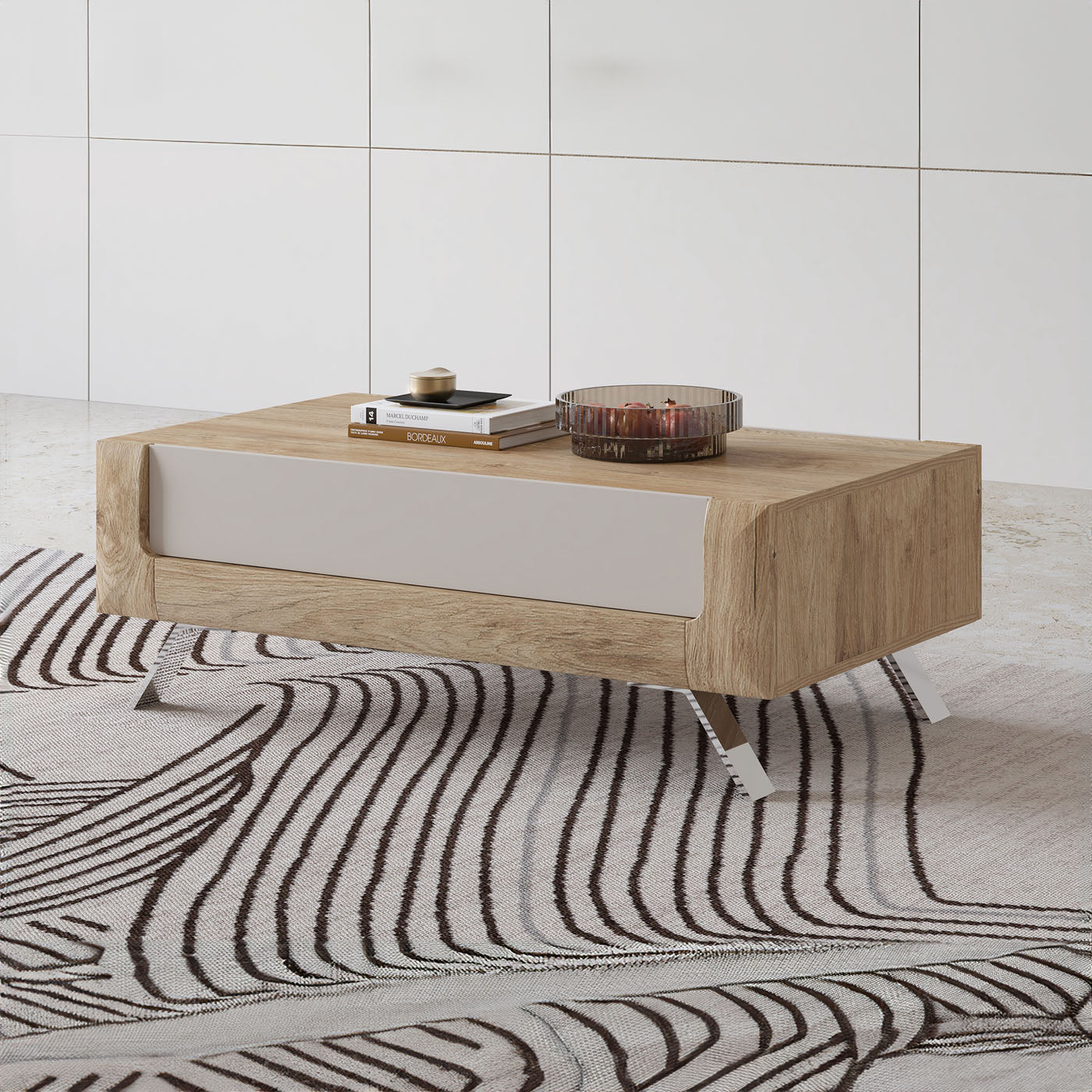 Kafijas galds Kavasari 110/45/65 cm Hamilton ozols/kašmirs - N1 Home