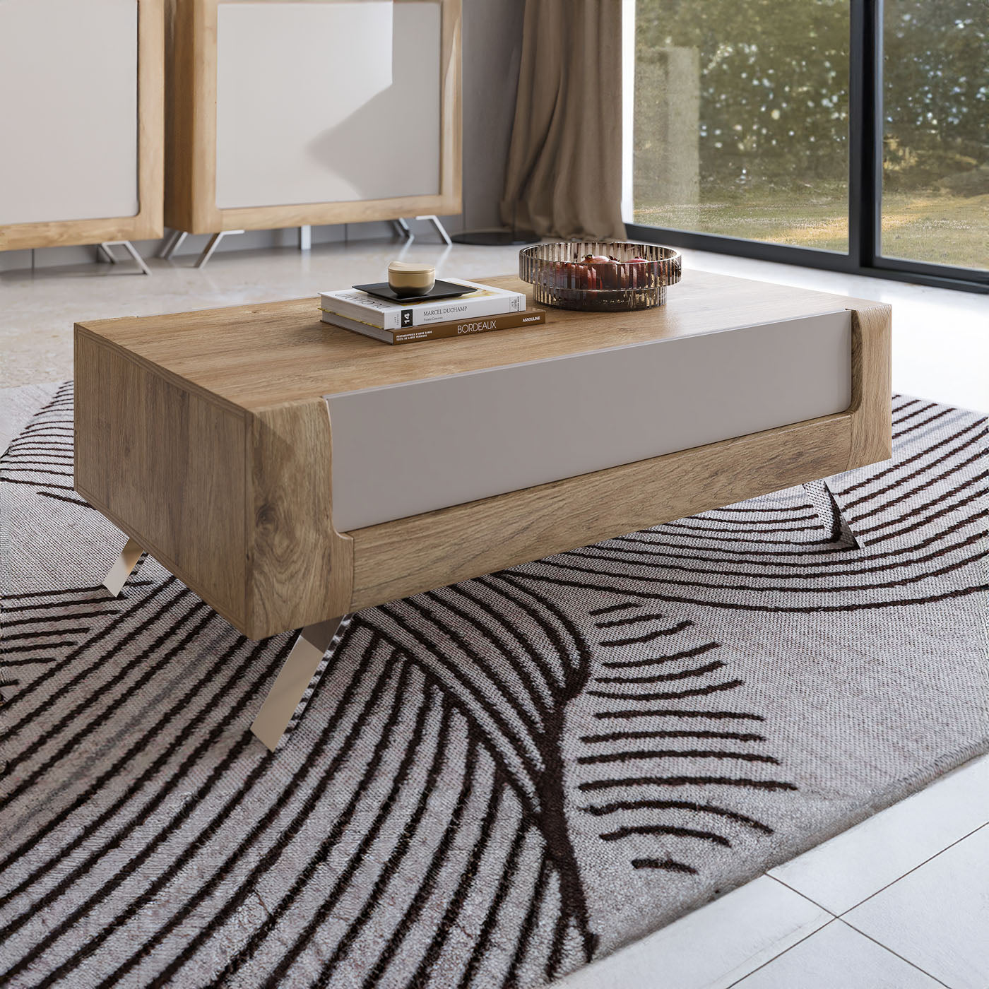 Kafijas galds Kavasari 110/45/65 cm Hamilton ozols/kašmirs - N1 Home