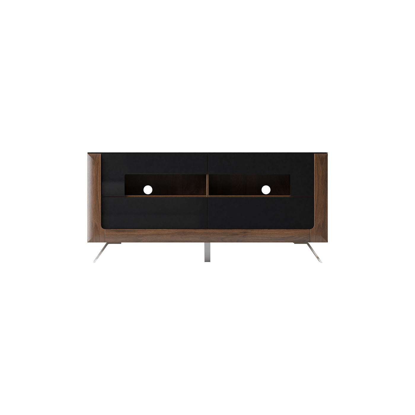 TV skapis Kavasari 161/48/73 cm Kolumbijas valrieksts/melns - N1 Home