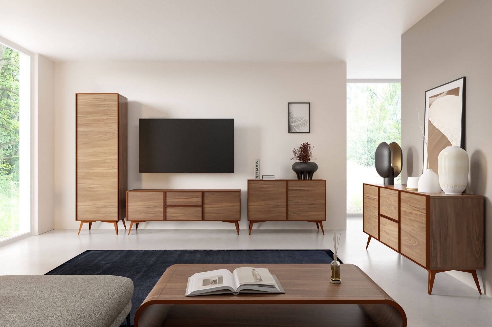 Skapis Maveja 200/60/42 cm kašmirs/melns - N1 Home