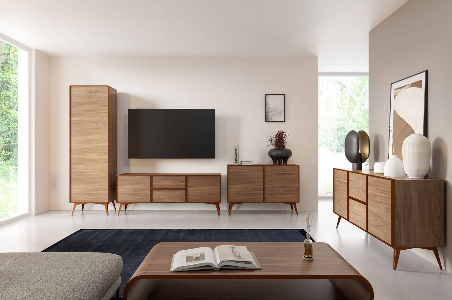 Skapis Maveja 200/60/42 cm rieksts/varš - N1 Home