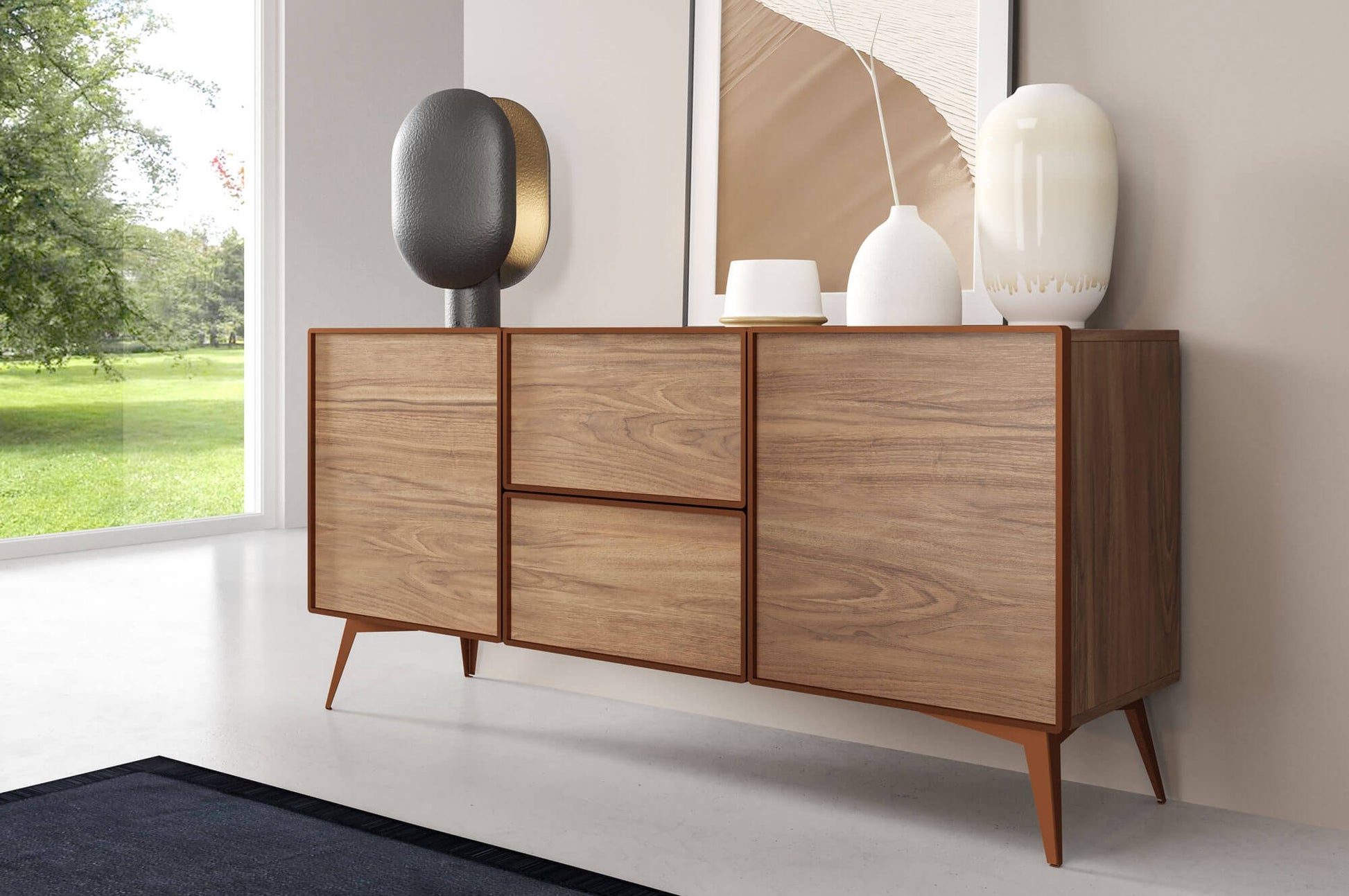 Kumode Maveja 164,5/42/77 cm melns/varš - N1 Home