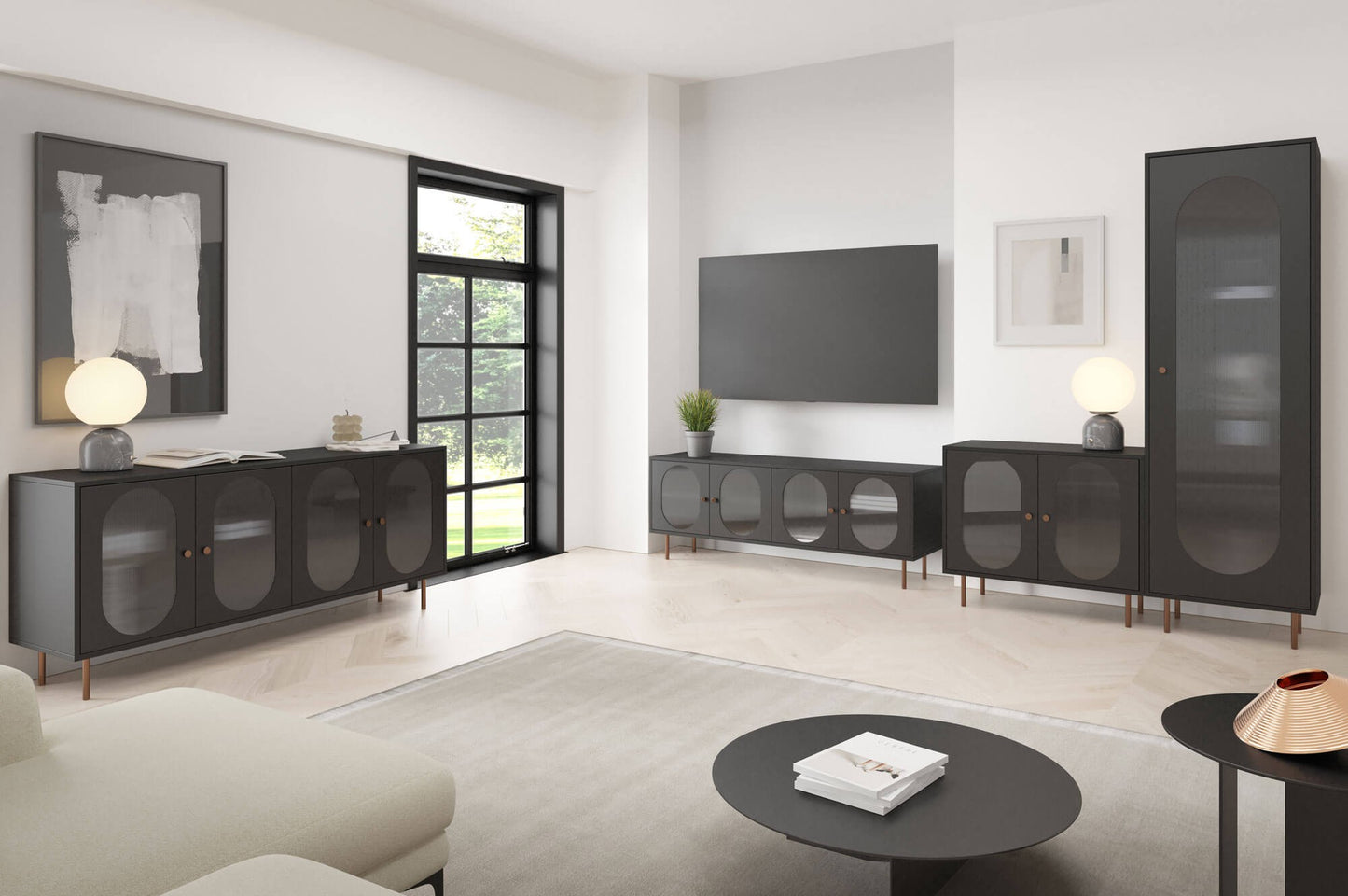 Kumode Volto 164,5/42/77 cm rieksts/varš - N1 Home