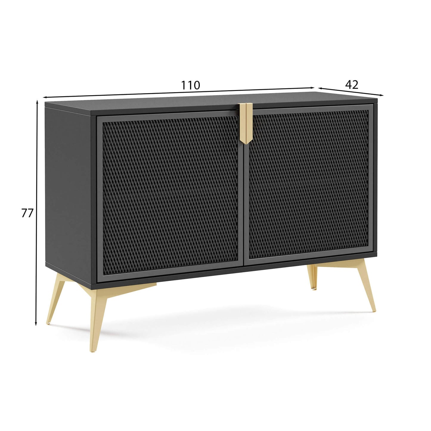 Kumode Bravis 110/42/77 cm kašmirs/melns - N1 Home