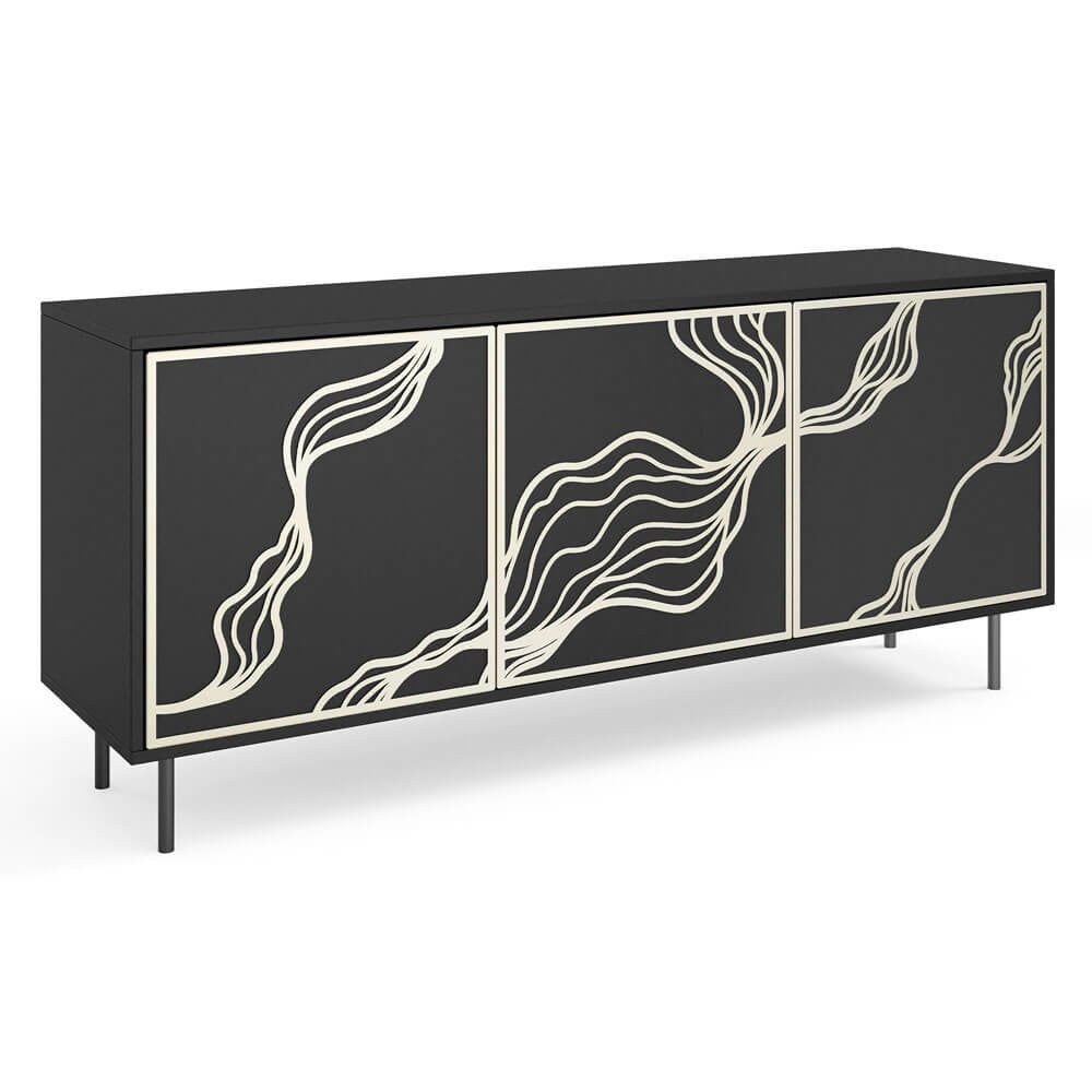 Kumode Maros 164.5/42/77 cm melns/kašmirs - N1 Home