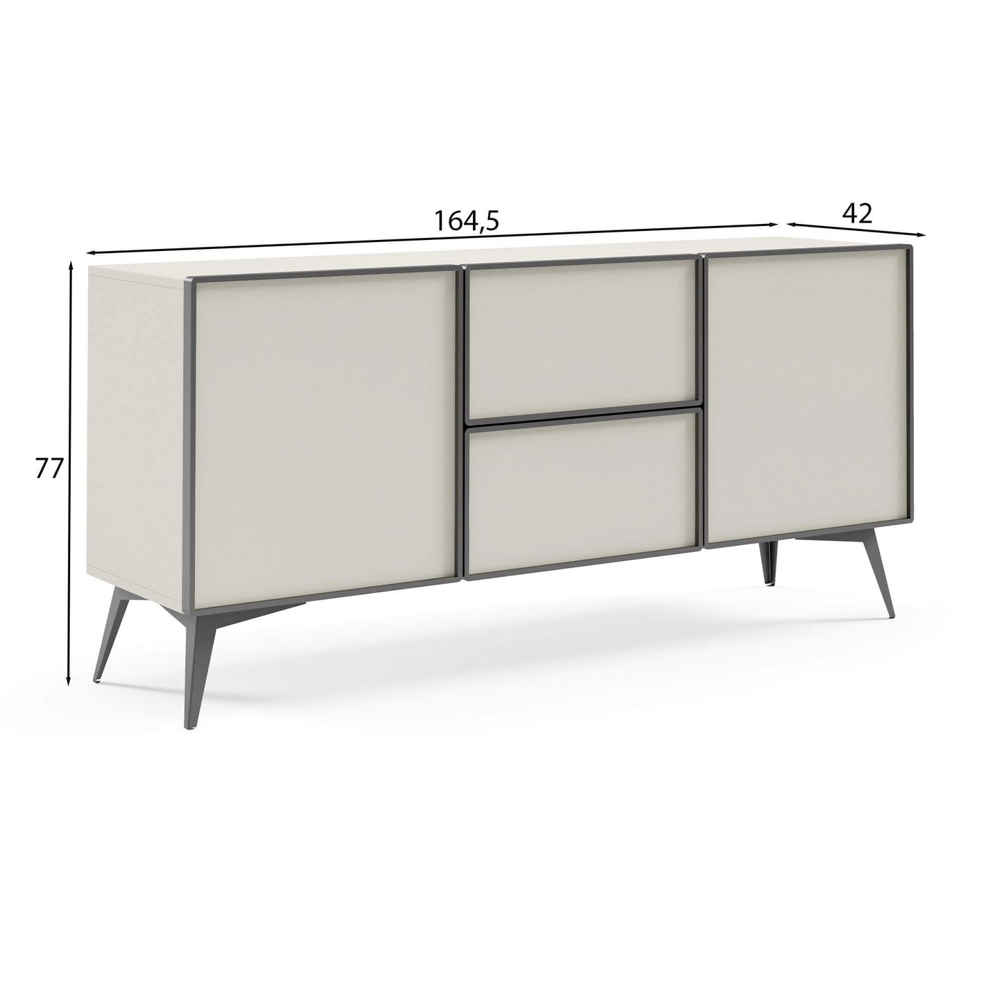 Kumode Maveja 164,5/42/77 cm melns/varš - N1 Home