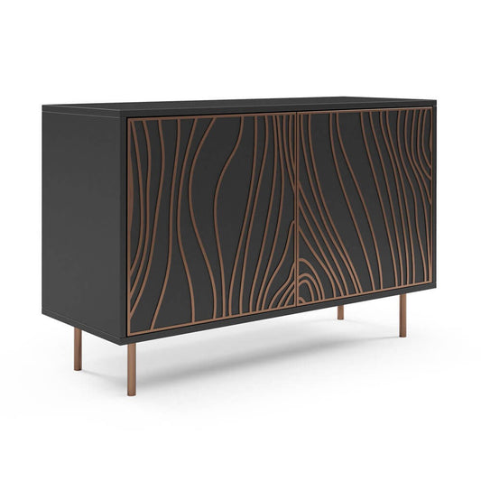 Kumode Tivas 110/42/77 cm melns/varš - N1 Home