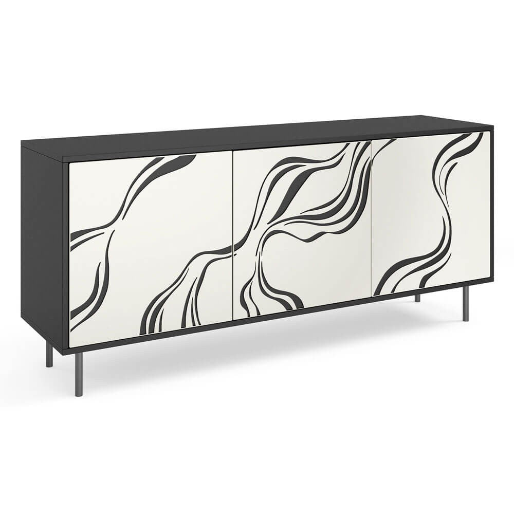 Kumode Vinto 164.5/42/77 cm melns/kašmirs - N1 Home