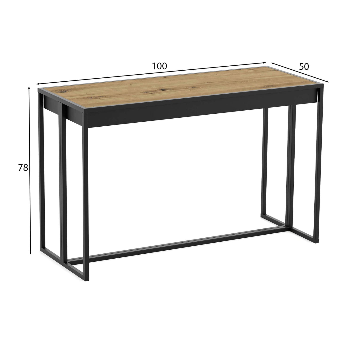 Konsole Aristo 78/18/100 cm melns Pietra Grigio/kašmirs - N1 Home