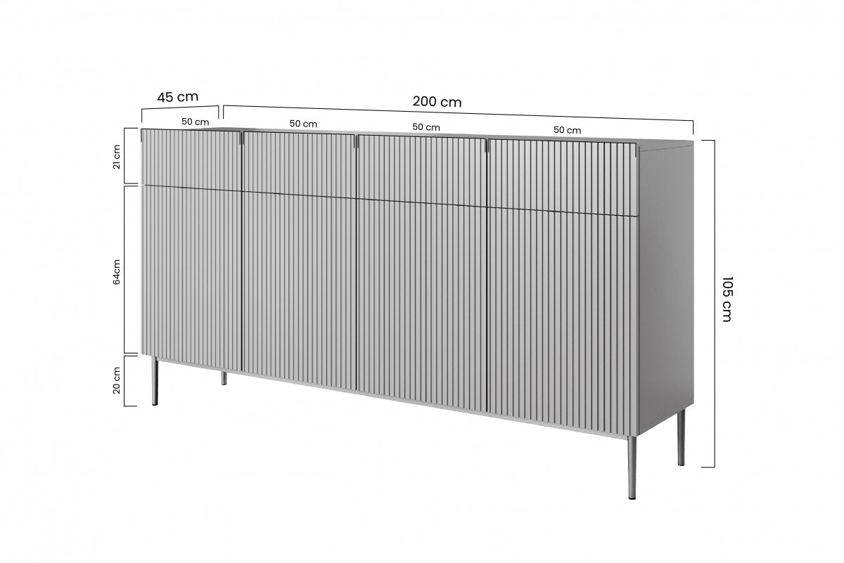 Kumode AUSTIN zelta kājas 200/105/45 debesjums zils