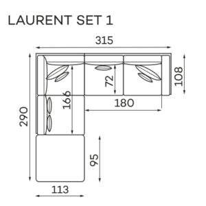 Dīvāns Laurent Befame 315/101/290 cm grafits - N1 Home