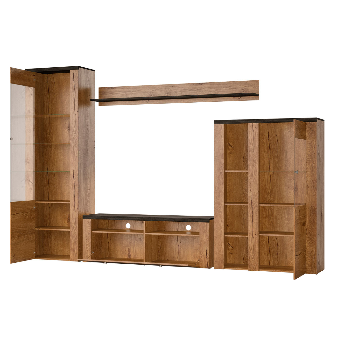 Sienas bloks Laroš 240+/206/37 cm Lefkas ozols/pieskāriena koks