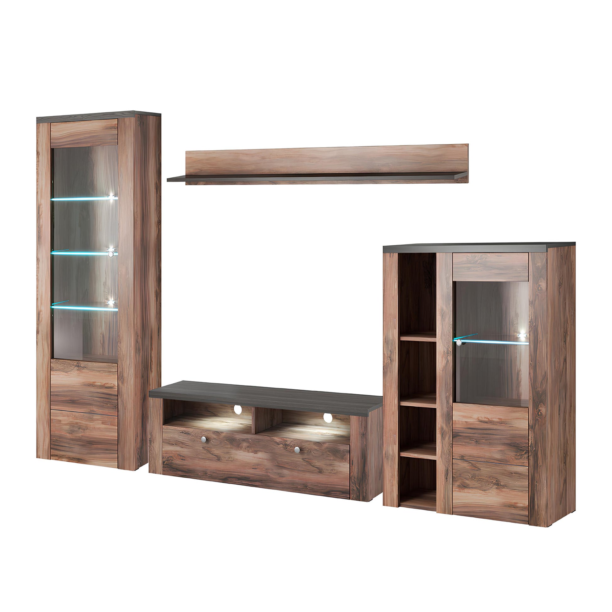 Sienas bloks Laroš 240+/206/37 cm touchwood/satīna nusbaum - N1 Home