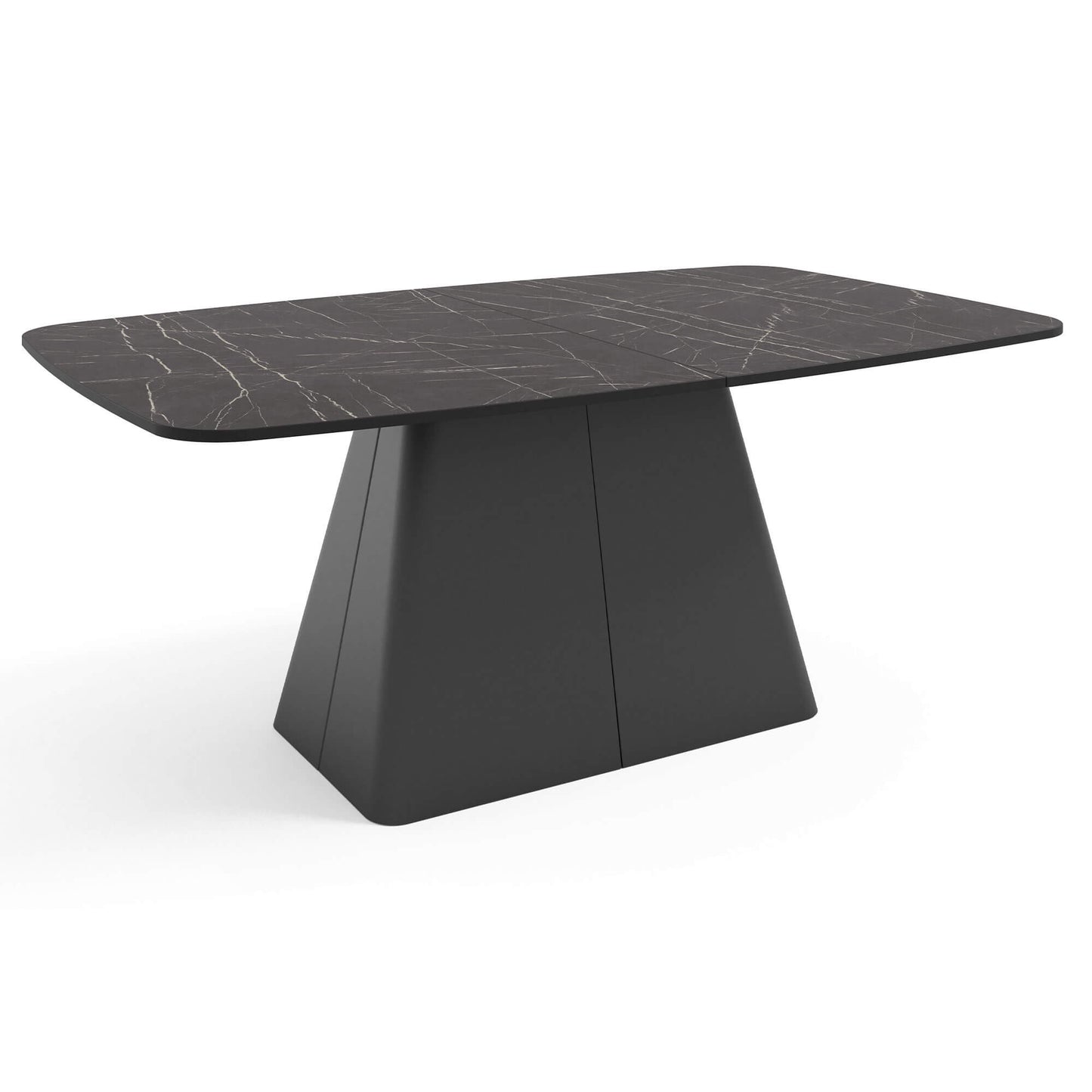 Galds Novaus 180-256/76/110 cm melns Pietra Grigia - N1 Home