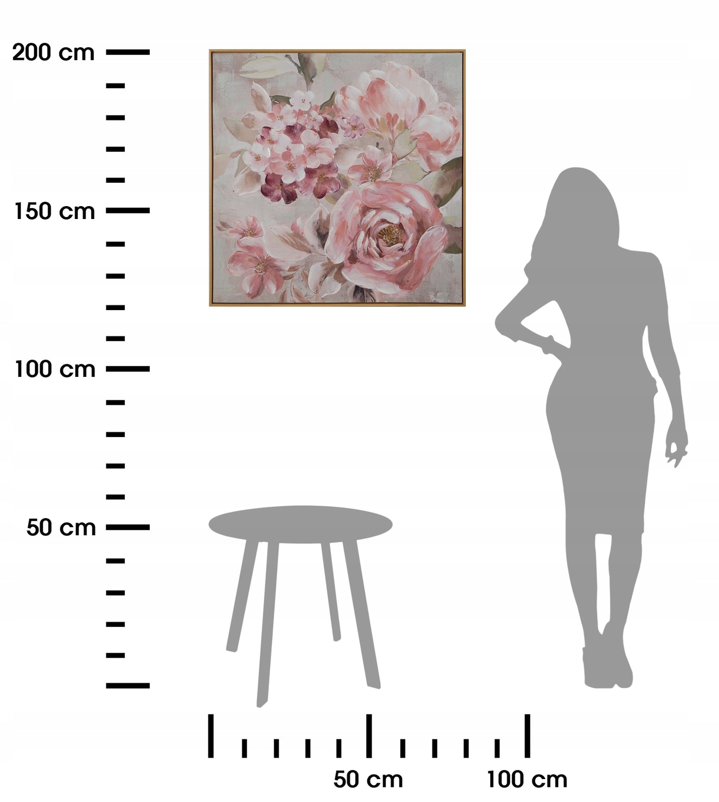 Glezna Ziedi 80/80 cm rozā/zelts - N1 Home