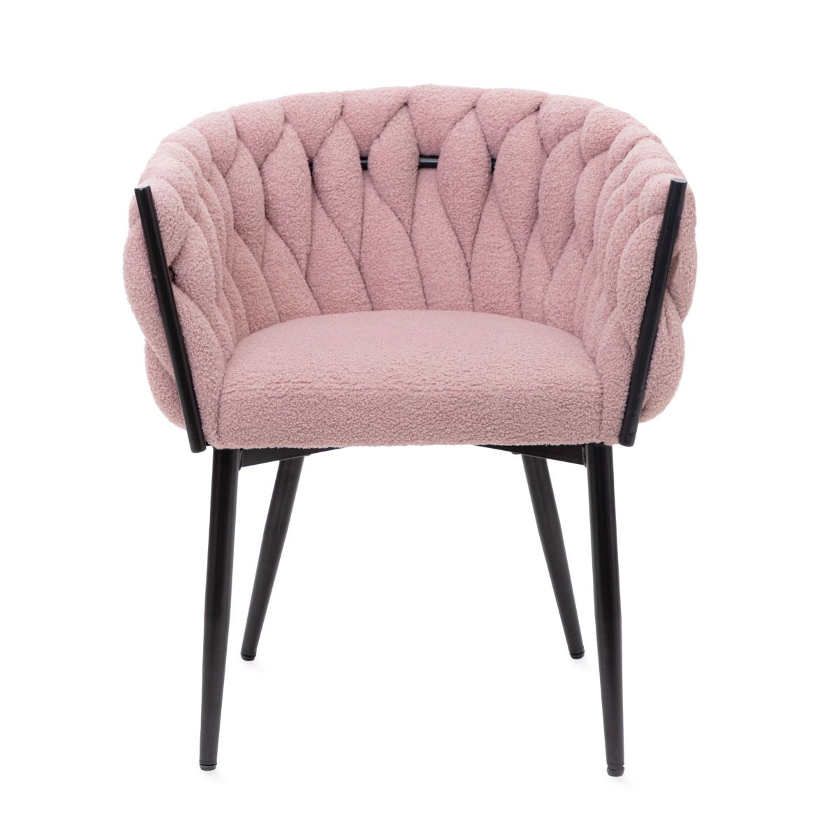 PRINSSI TEDDY krēsls no auduma TEDDY BOUCLÉ rozā 64x54x73 cm