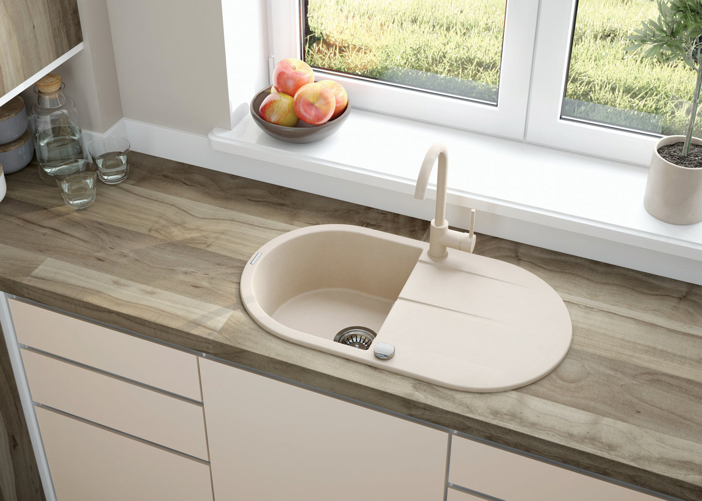 Virtuves jaucējkrāns Nemezja 350 mm bēšs - N1 Home