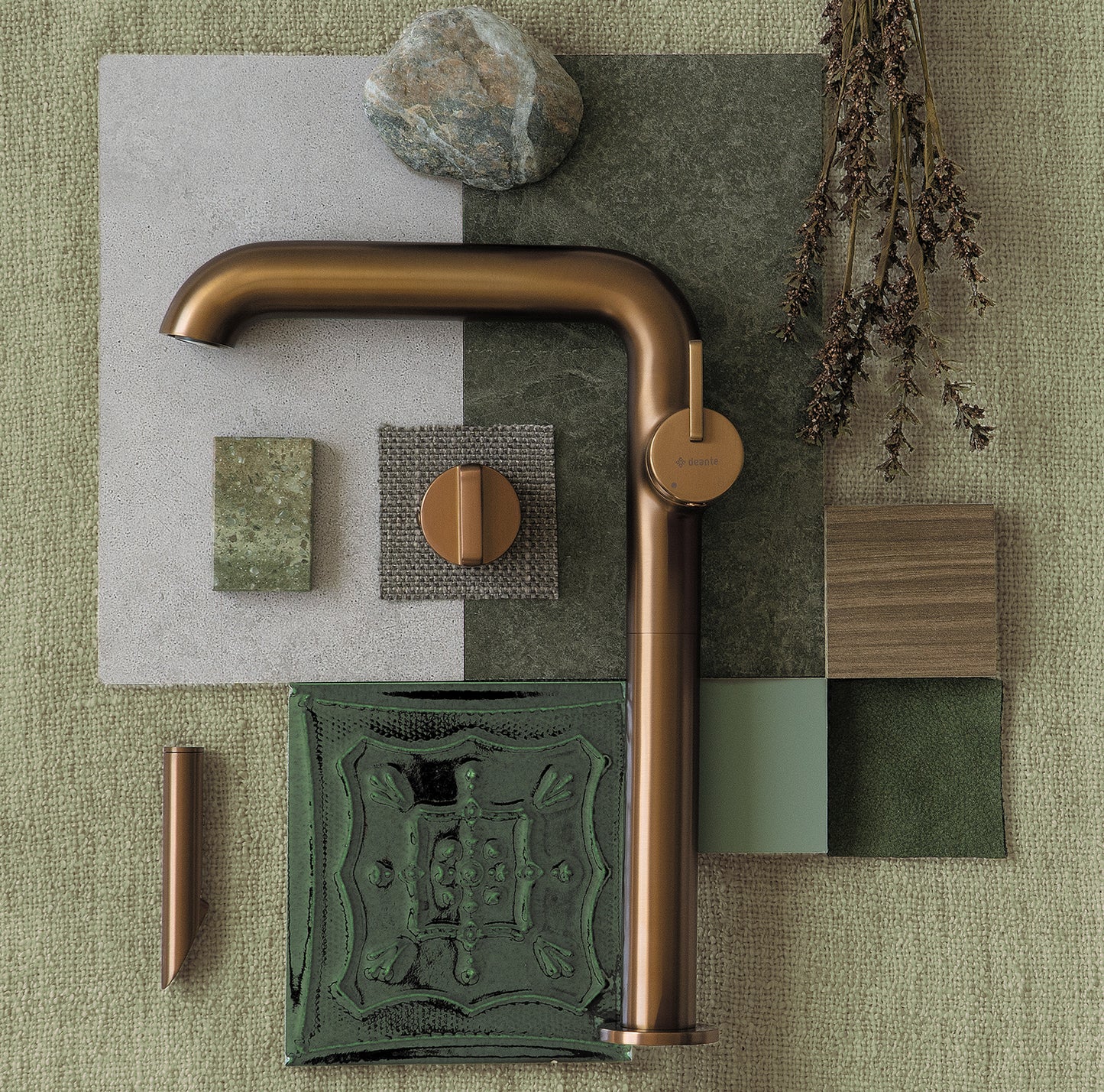 Izlietnes maisītājs, augsts, ar taisnstūra snīpi Silia 305 mm matēta bronza - N1 Home