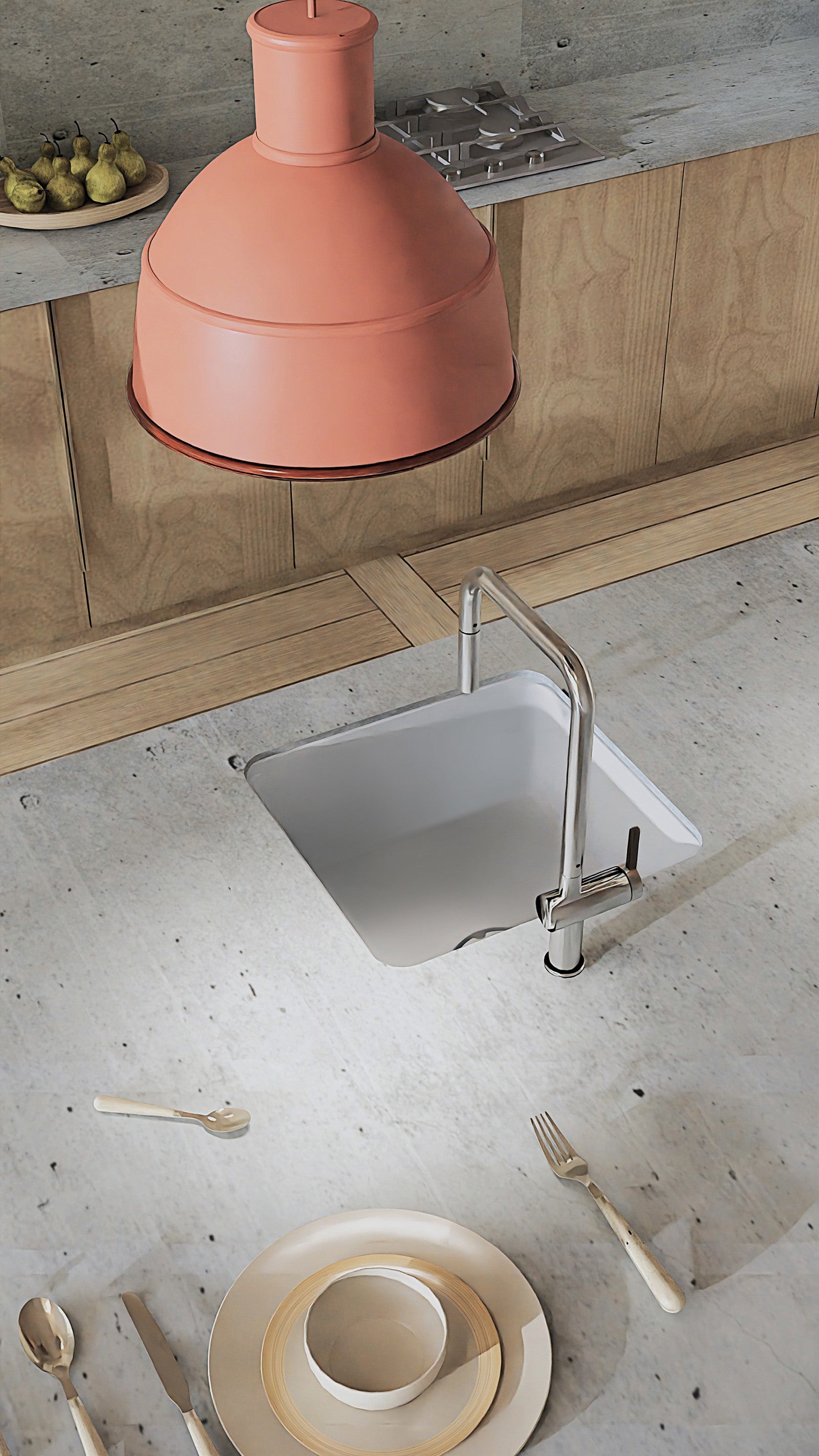 1-bļodas granīta izlietne Momi 500 x 450 x 230 metāliski pelēka - N1 Home