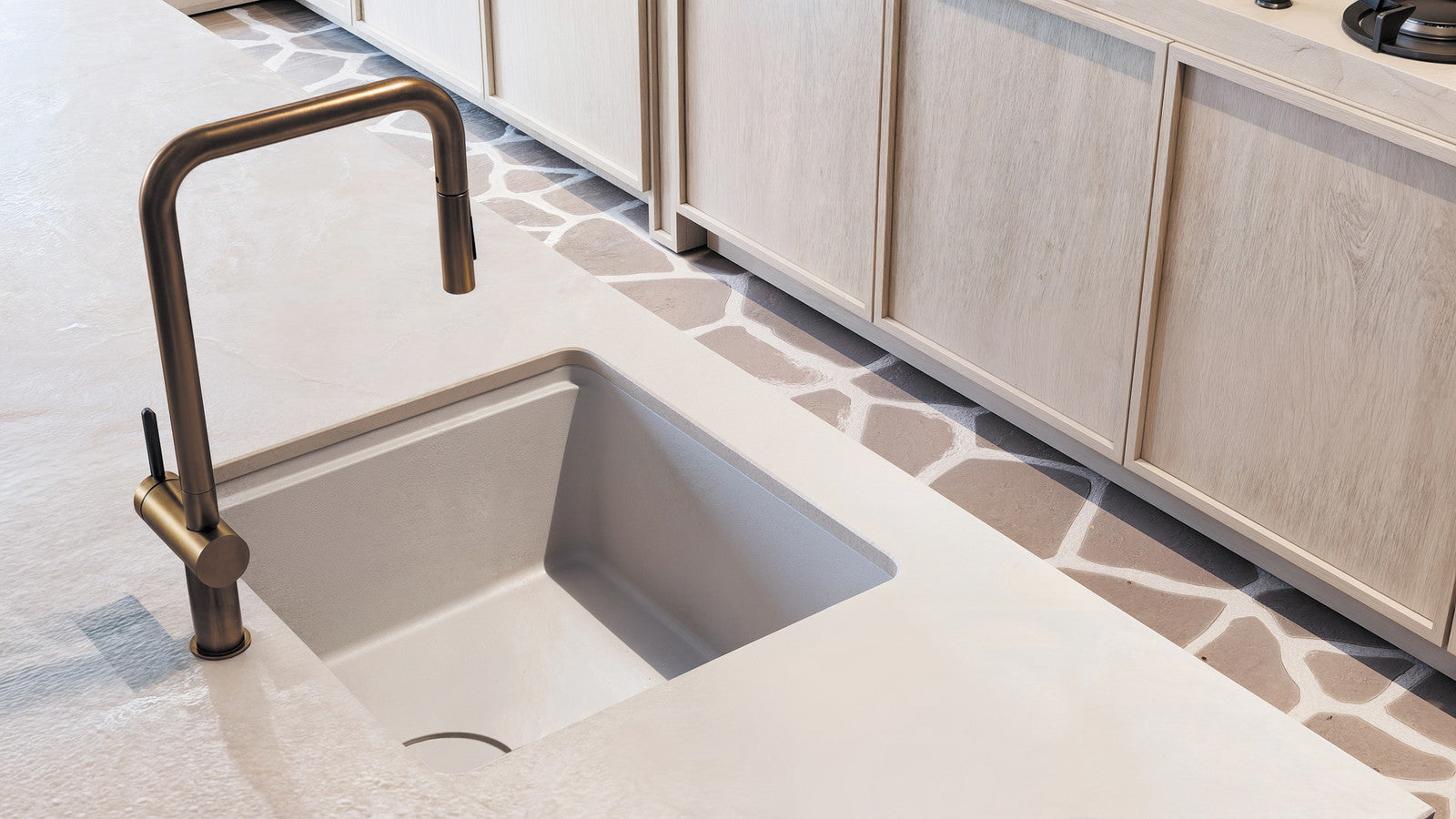 1-bļodas granīta izlietne Momi 500 x 450 x 230 grafīta metālisks - N1 Home