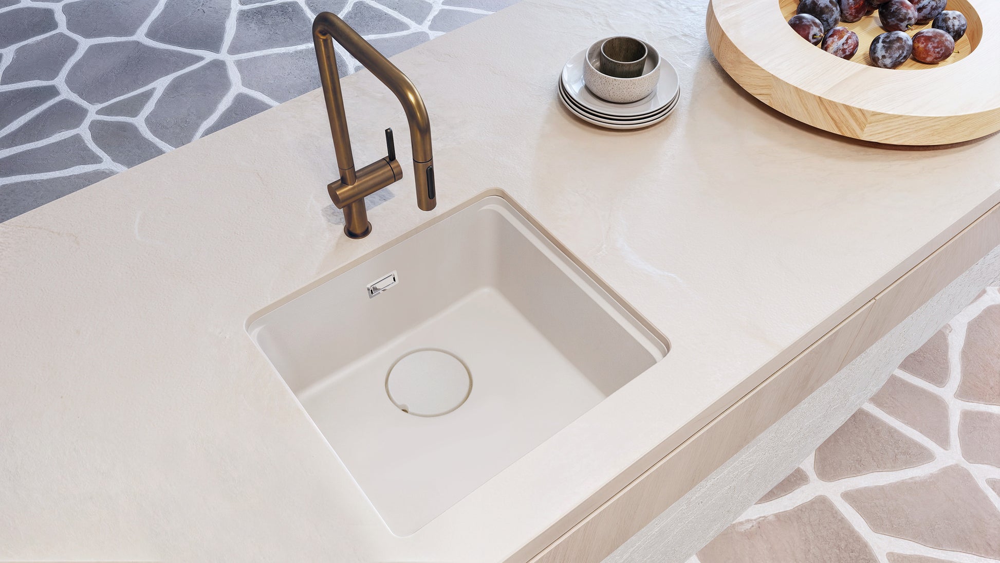 Virtuves jaucējkrāns ar izvelkamu snīpi Momi 408 mm titanium - N1 Home