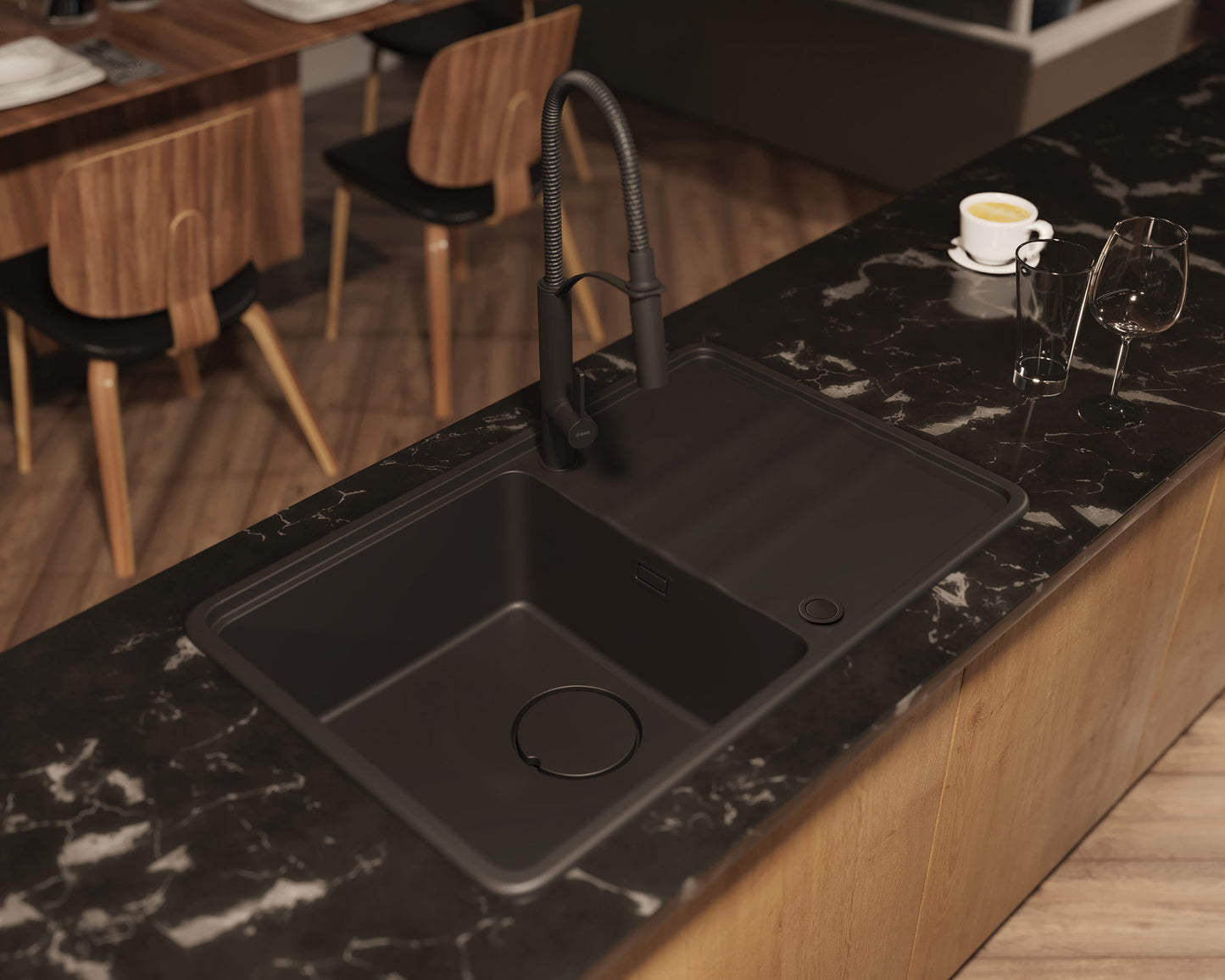 1 bļodas granīta izlietne Momi 670 x 440 x 230 - N1 Home